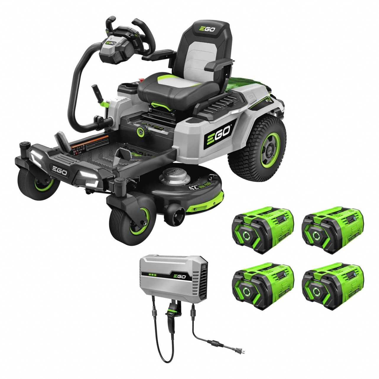 Battery-Powered Riding Lawn Mower Kit: POWER+, Yard up to 2 1/2 acre, Rear-Wheel Drive
