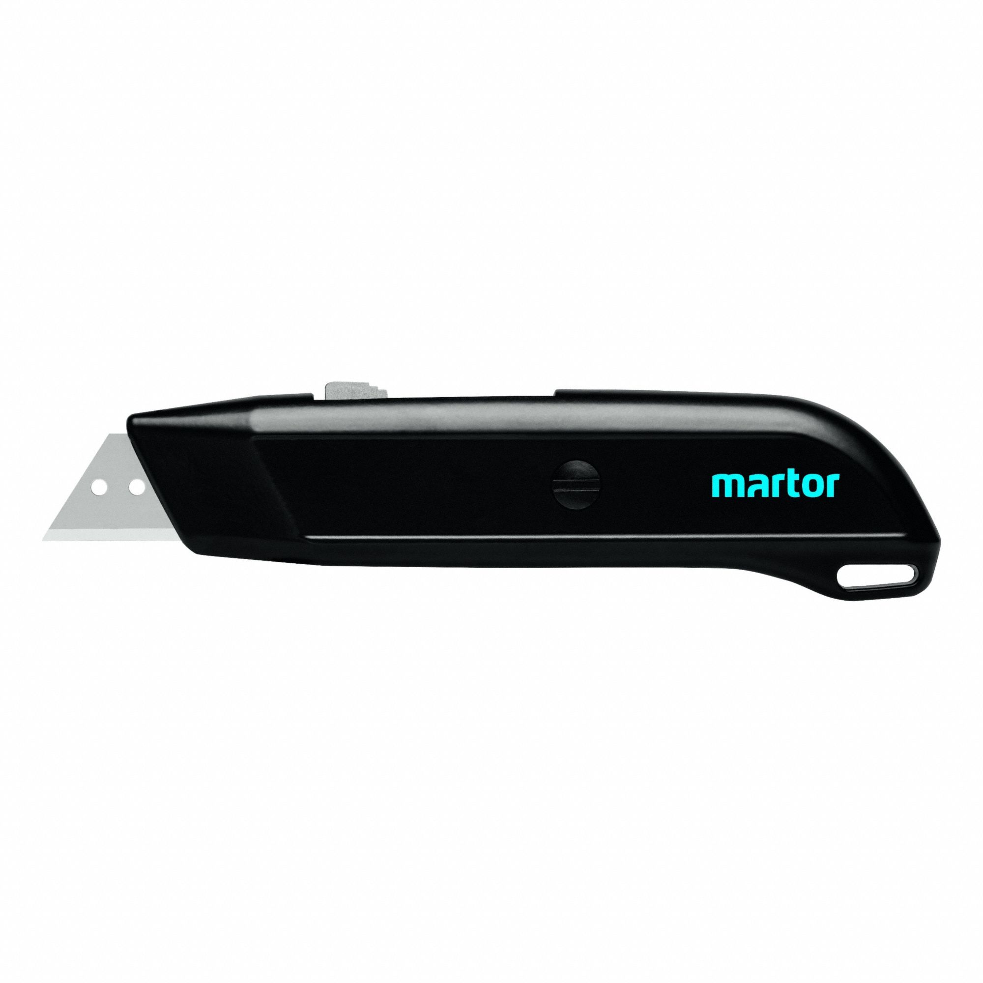 Safety Knife: 5 1/2 in Overall Lg, Plain, 1 1/2 in Overall Wd, Metal, Black, Tools Needed