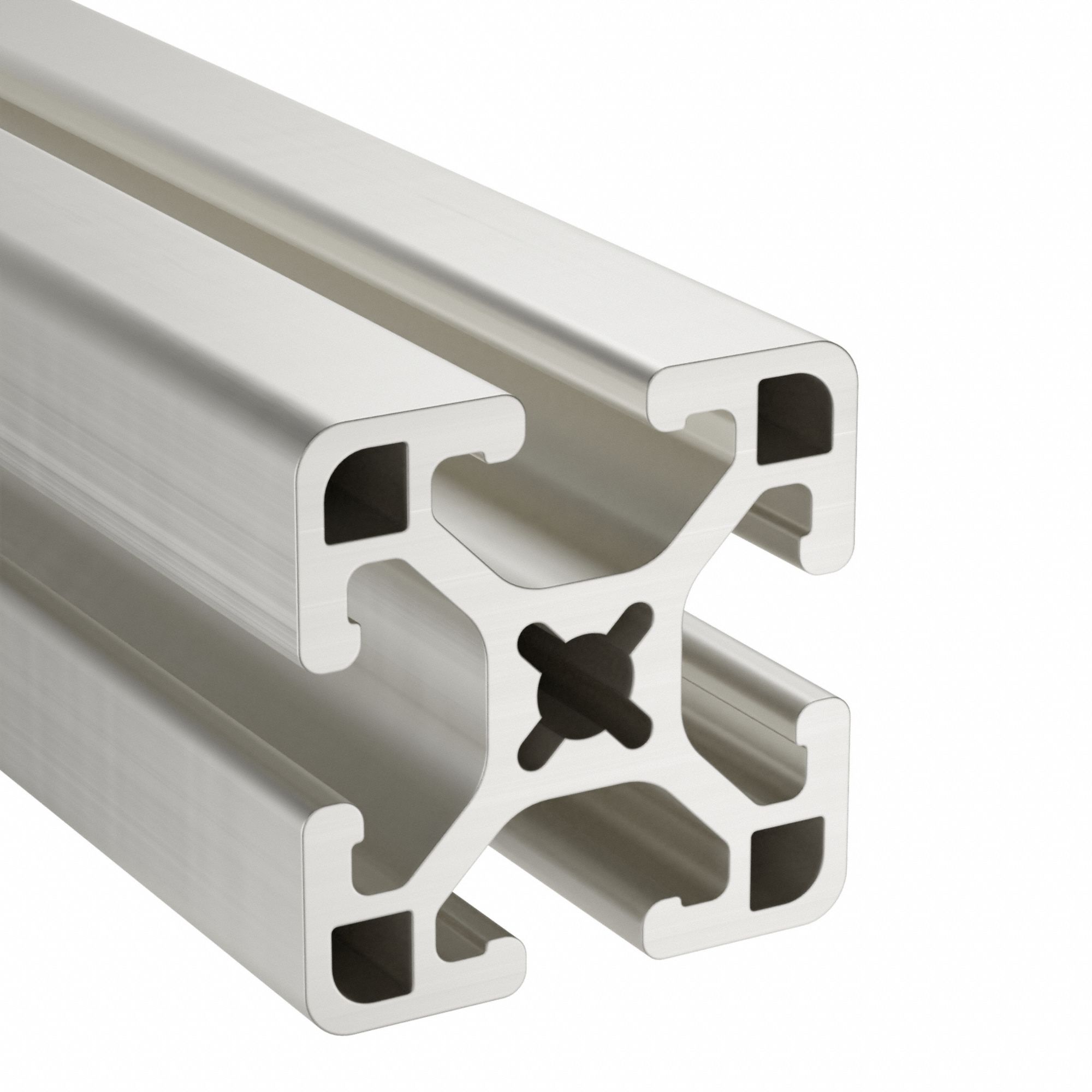 T-Slot Framing System: 15 Series, 4 ft Lg, 1 1/2 in x 1 1/2 in, Silver, Single, Smooth, 4 Slots