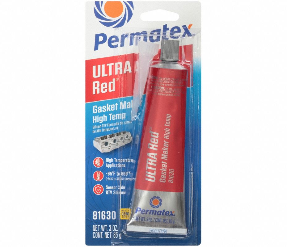PERMATEX Sellador de Empaques, Tubo, Rojo, 3 oz. - 806P80 | 81630 ...