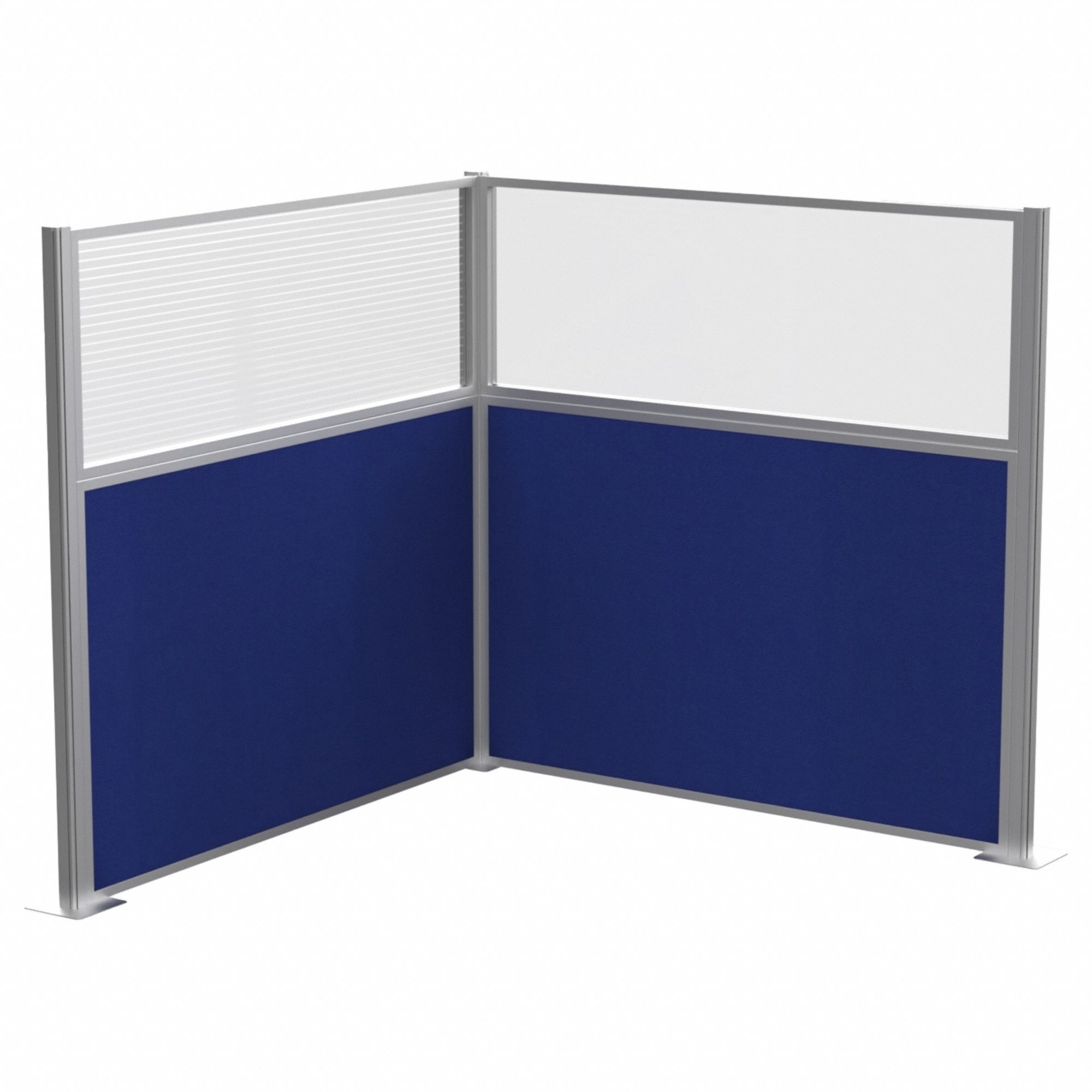 Cubicle Wall: 72 in Overall Ht, 72 in Overall Wd, 4 Panels, Royal Blue, Fabric
