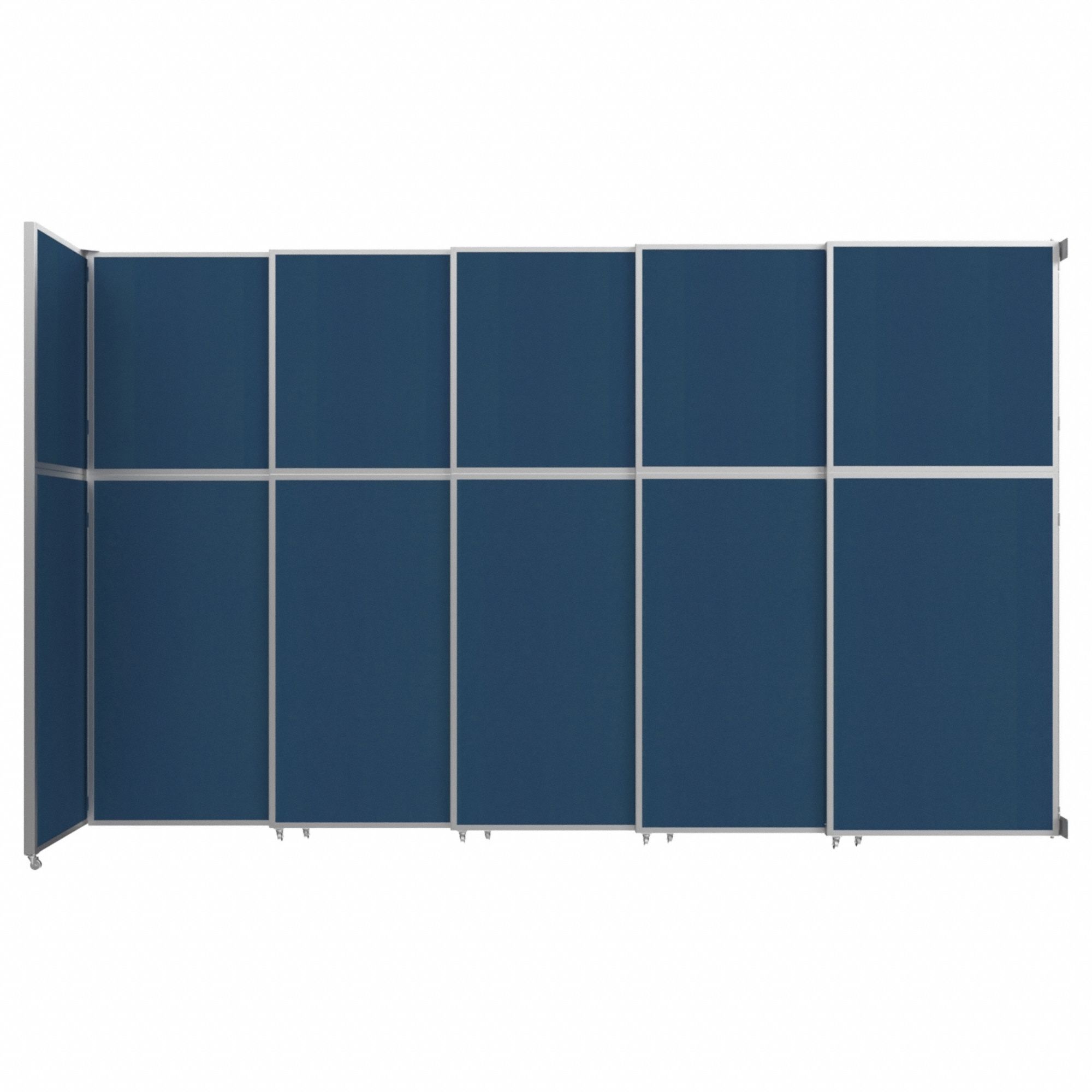 Room Divider: 5 Panels, Opaque, Navy Blue Panel, 120 3/4 in Overall Ht, 187 in Overall Wd