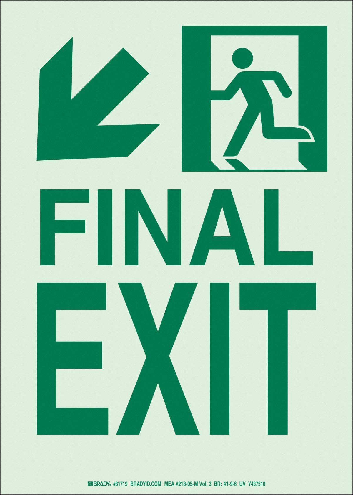 Exit Sign UP Arrow