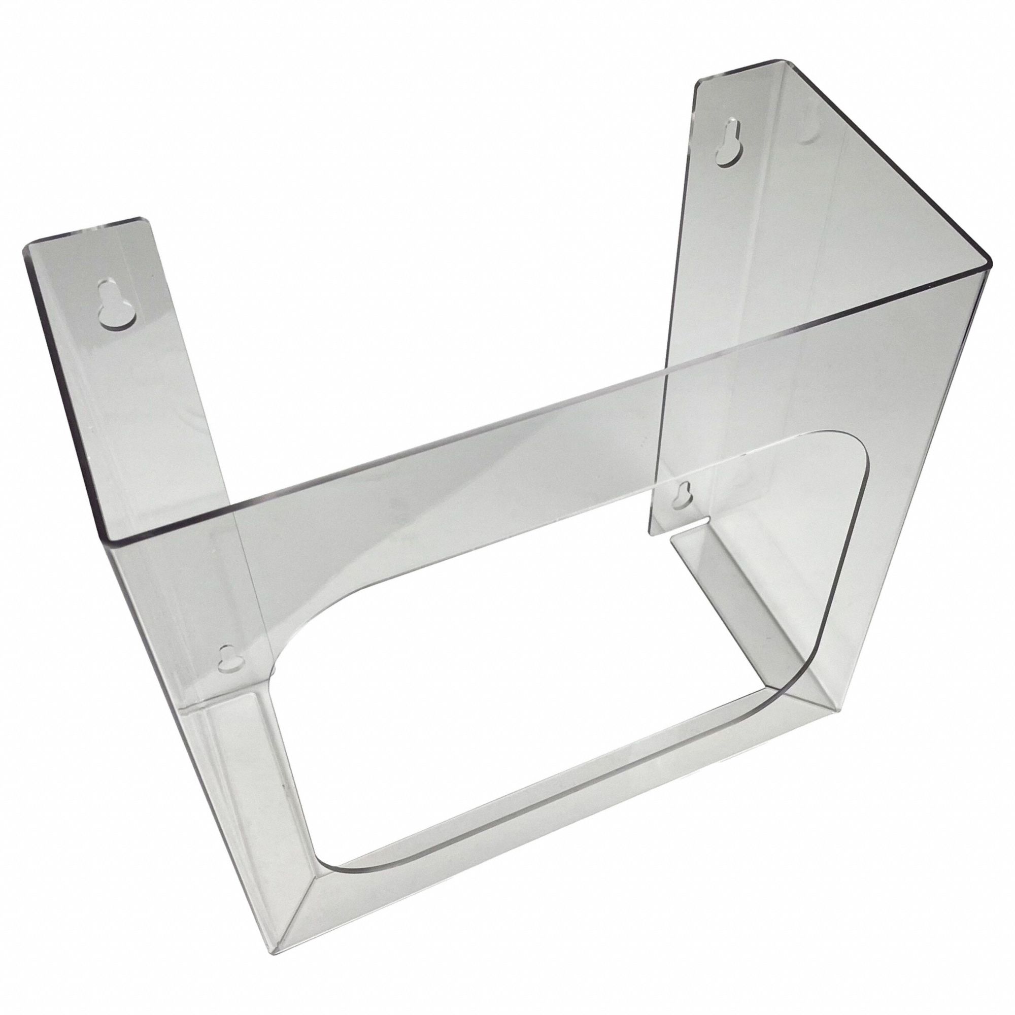 Bouffant/Shoe Cover Dispenser: Wall, 11 3/8 in x 5 1/4 in x 11 7/32 in, PETG, Clear