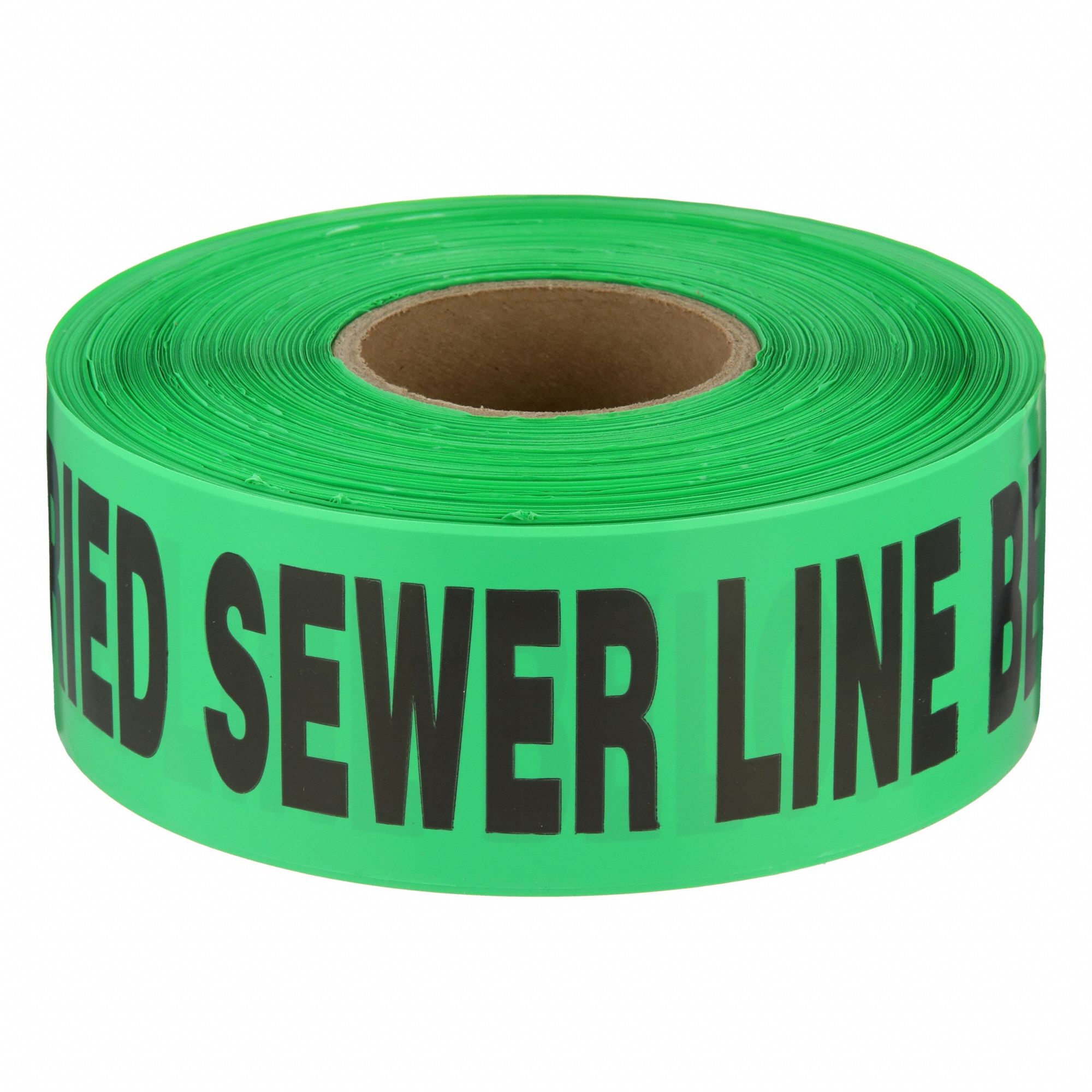 Non-Detectable Buried Tape: 1, 000 ft Tape Lg, Green, Polyethylene