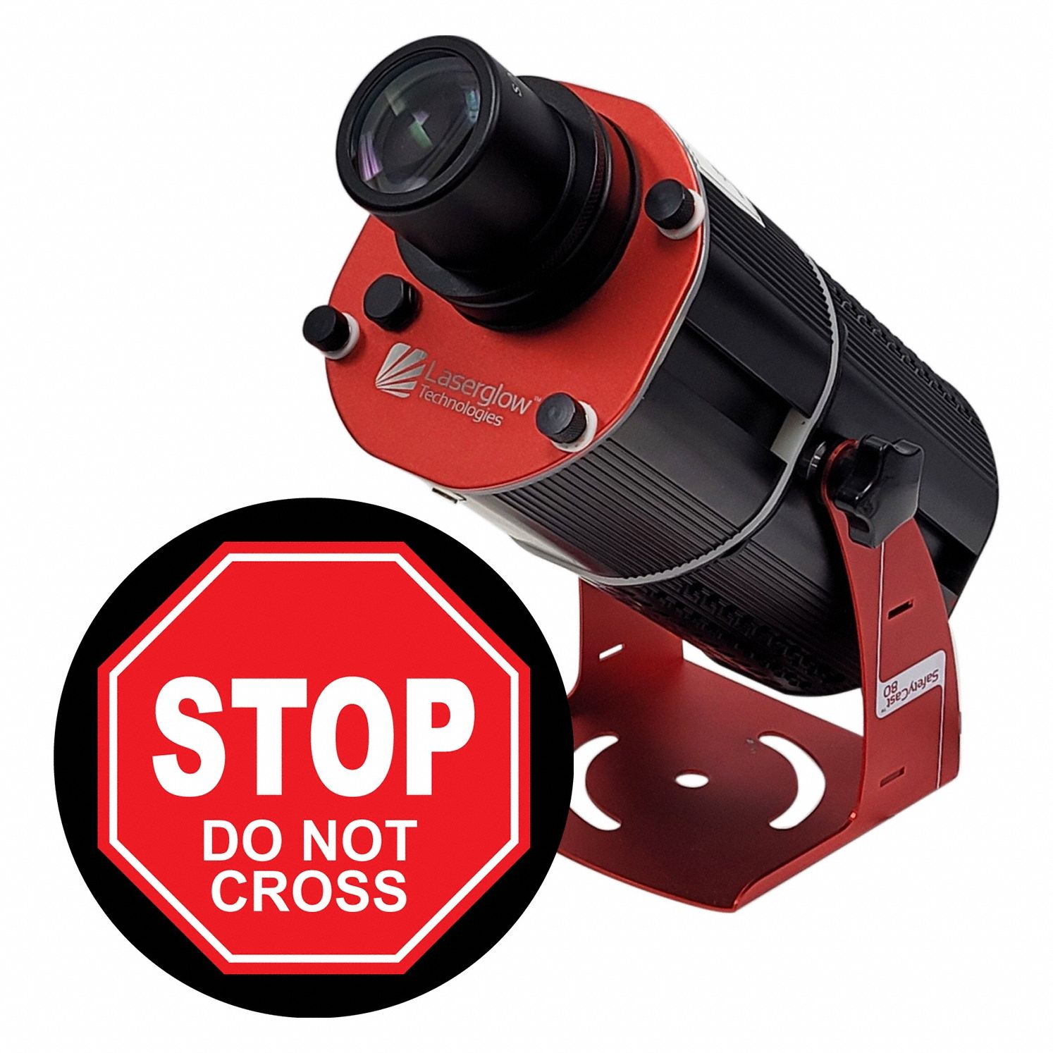 Fixed Image Projector: Projector, Lens and Image Template, Stop Do Not Cross