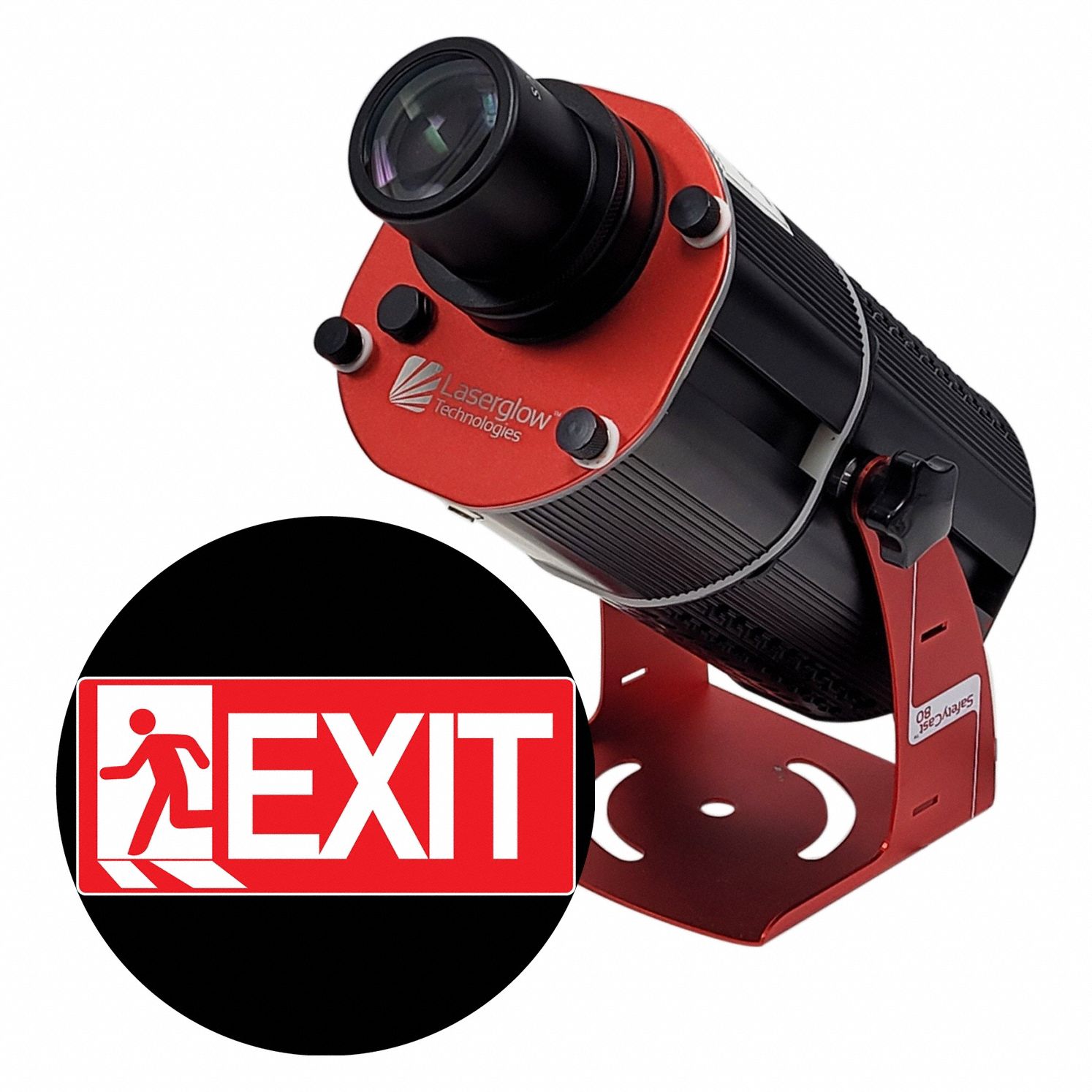 Fixed Image Projector: Projector, Lens and Image Template, Exit, Red/White