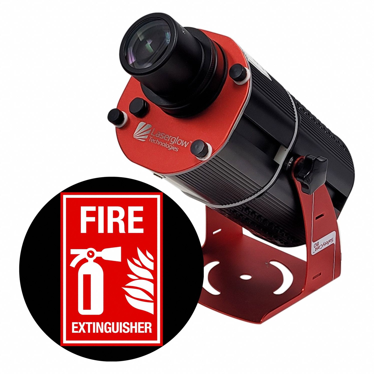 Fixed Image Projector: Projector, Lens and Image Template, Fire Extinguisher