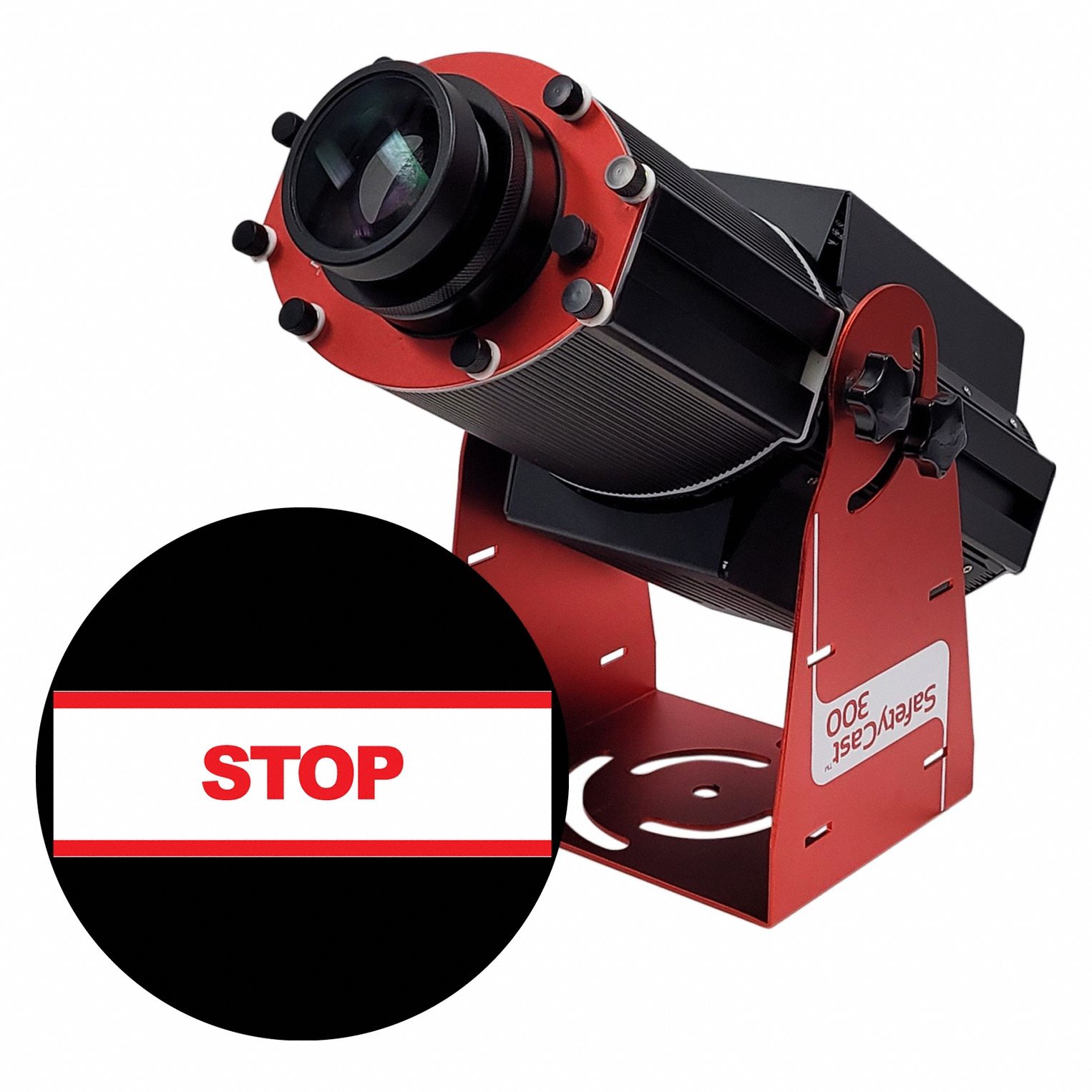 Fixed Image Projector: Projector, Lens and Image Template, Red/White, 300 W