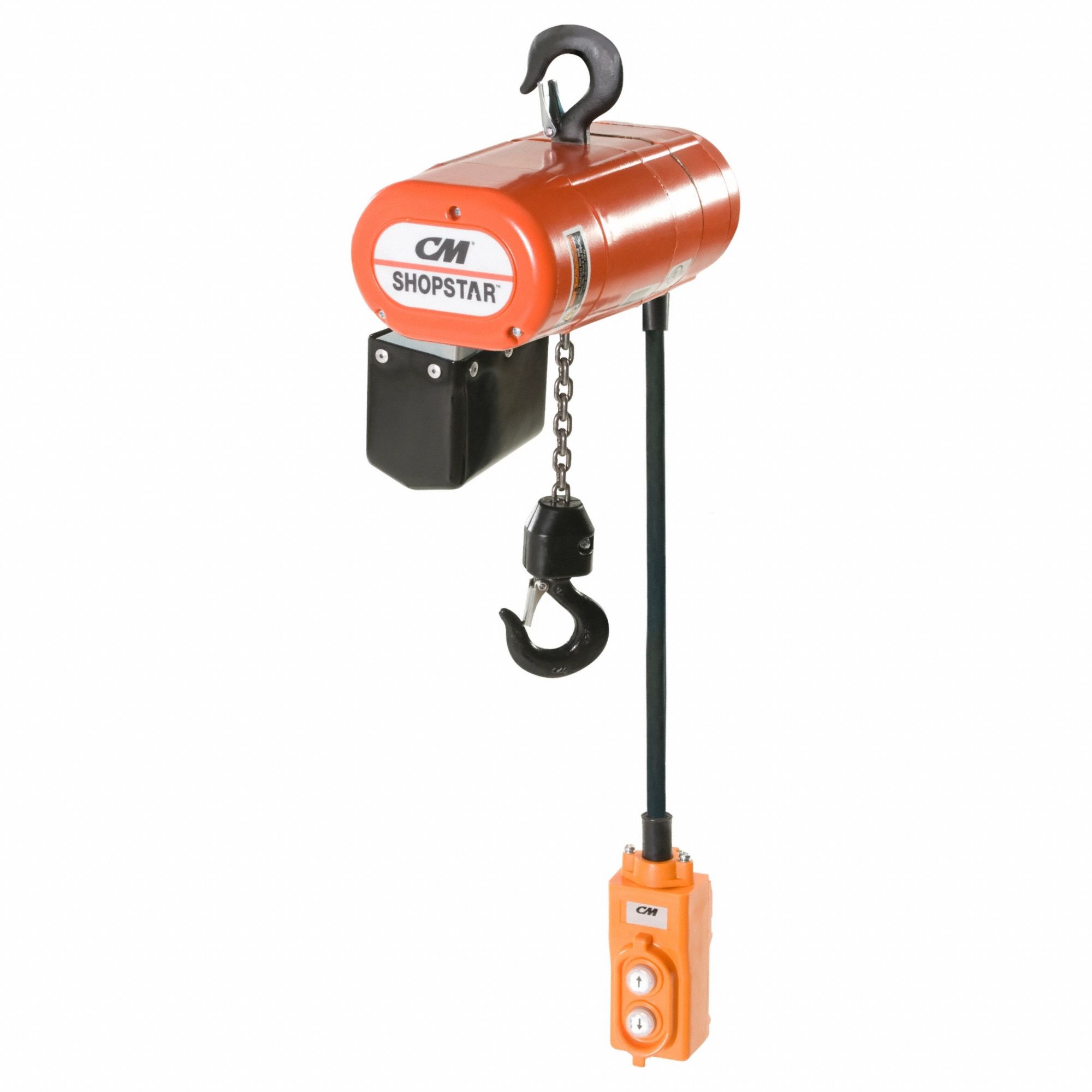Electric Chain Hoist: H4 - Heavy Duty, 460V AC, Hook Mounted - No Trolley, 10 ft Max Lifting Lg