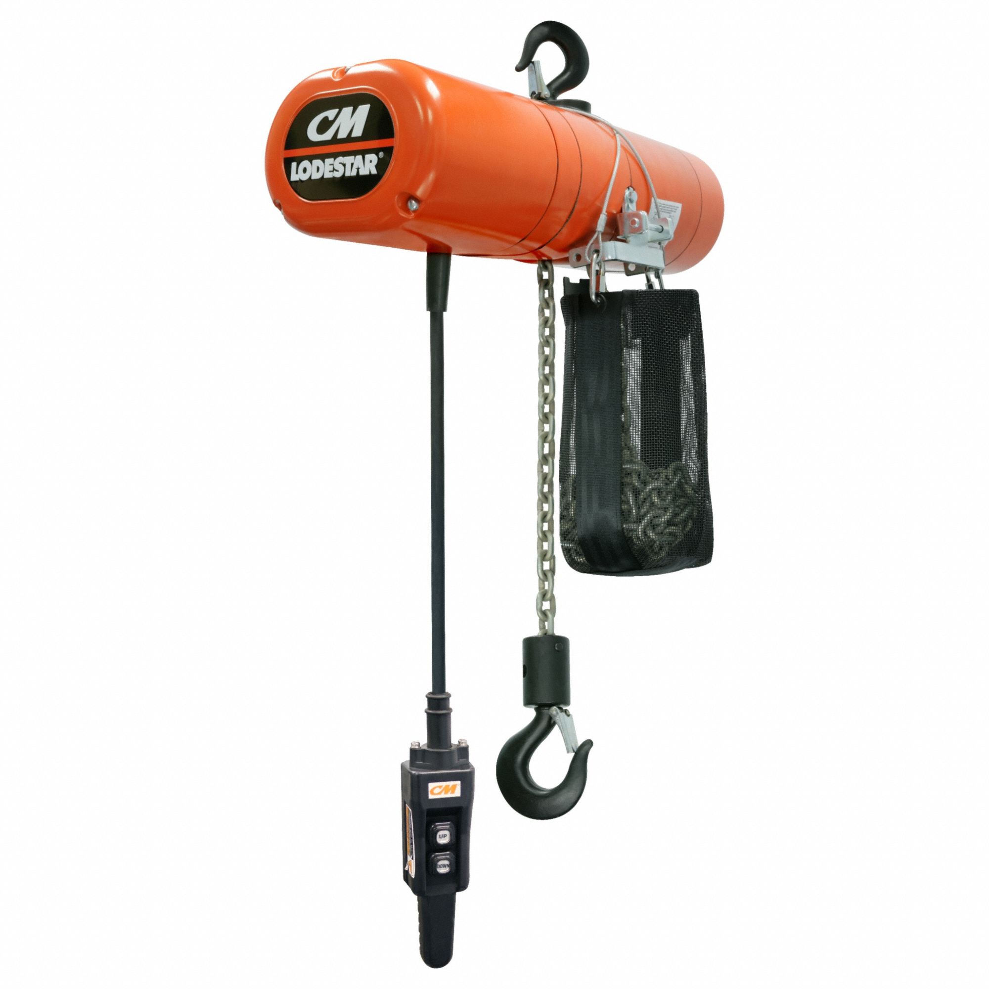 Electric Chain Hoist: H4 - Heavy Duty, 115V AC, Hook Mounted - No Trolley, 10 ft Max Lifting Lg