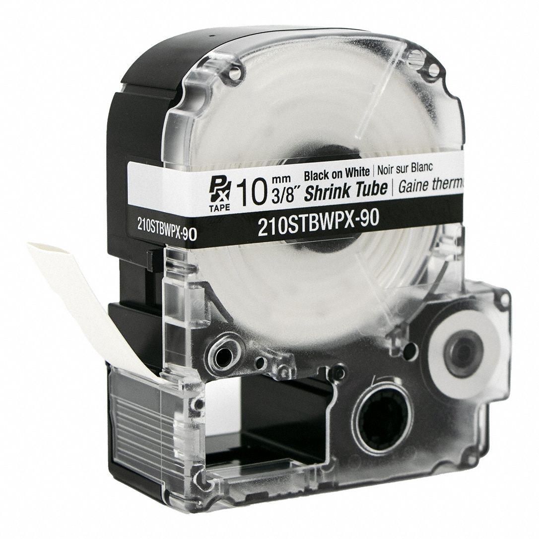 Sleeve Label: 3/8 in x 3/8 in, Polyolefin, White (Matte), For 4 AWG to 12 AWG Wire Gauge