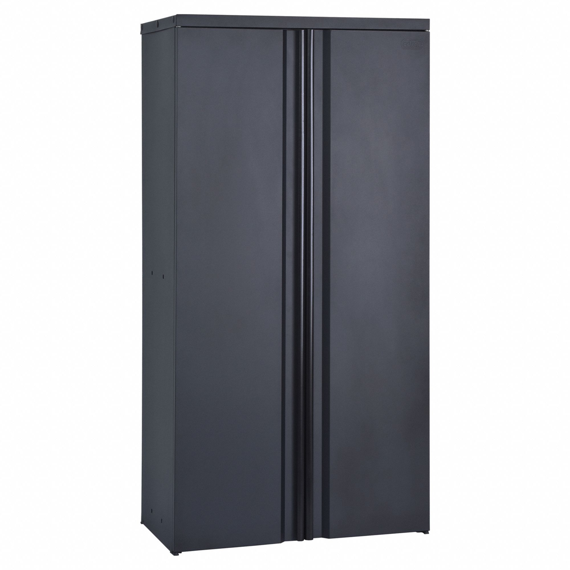 Storage Cabinet: 36 in x 18 in x 72 in, Leveling, Shelves, Black, Unassembled, Black