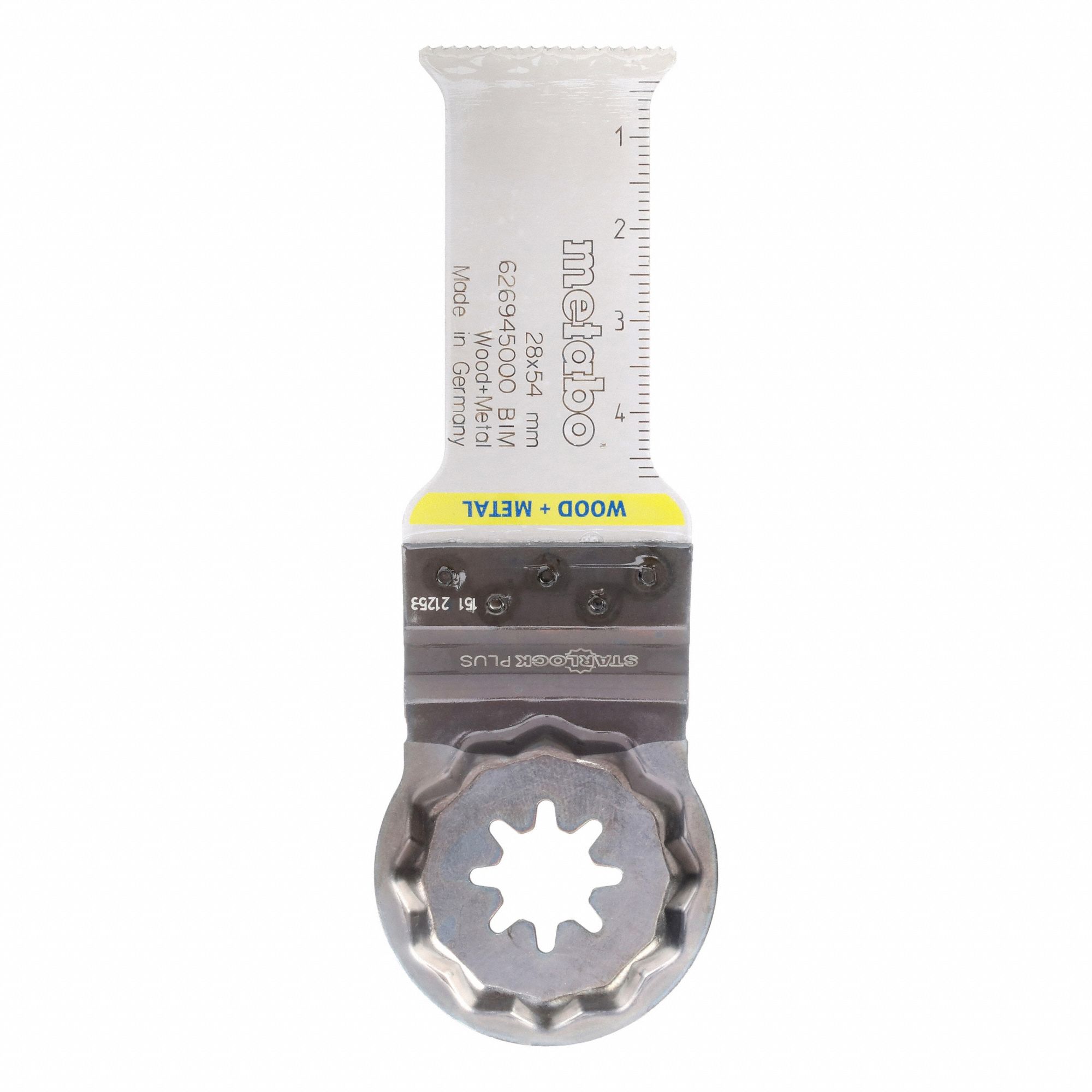 Oscillating Tool Blade: 1 1/4 in Blade Wd, 2 3/8 in Overall Lg, Plunge Cutting, Bi-Metal