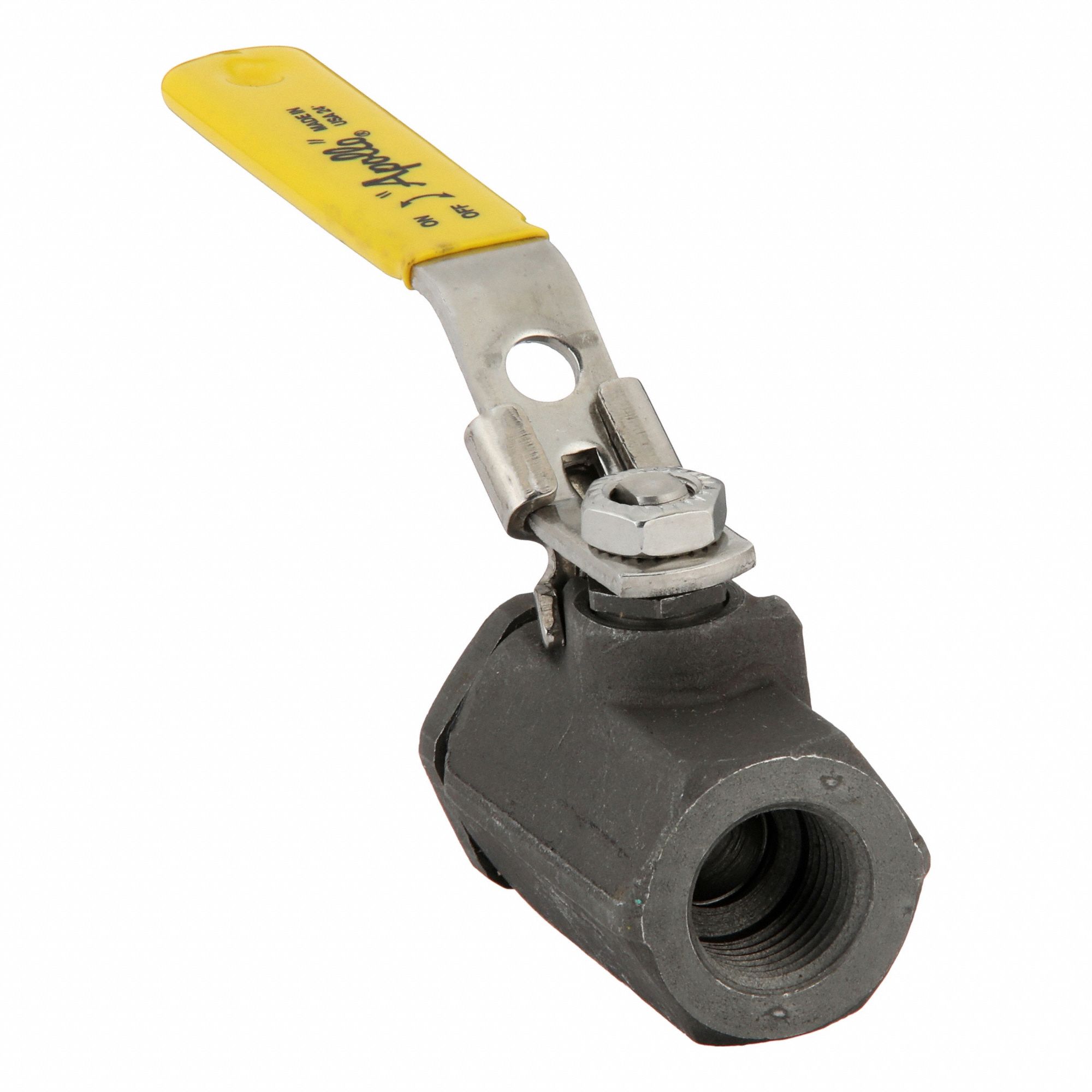 Manual Two-Way Ball Valve: 1/2 in, Steel, Straight, FNPT x FNPT, Std Port Ball Port
