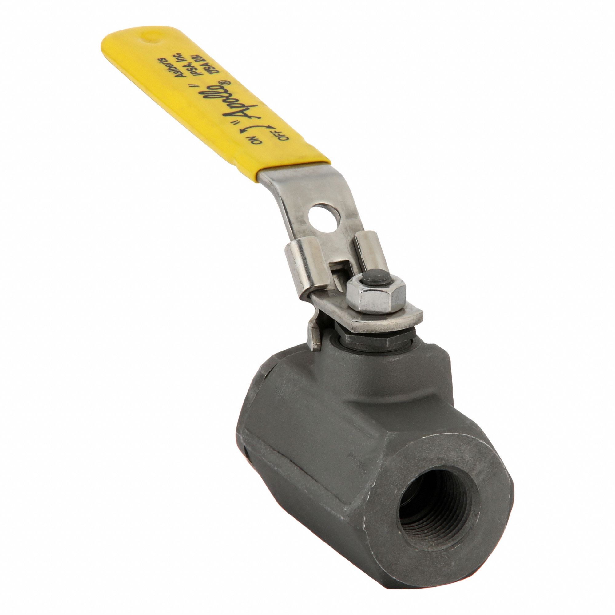Manual Two-Way Ball Valve: 1/2 in, Steel, Straight, FNPT x FNPT, Full Port Ball Port, Lever