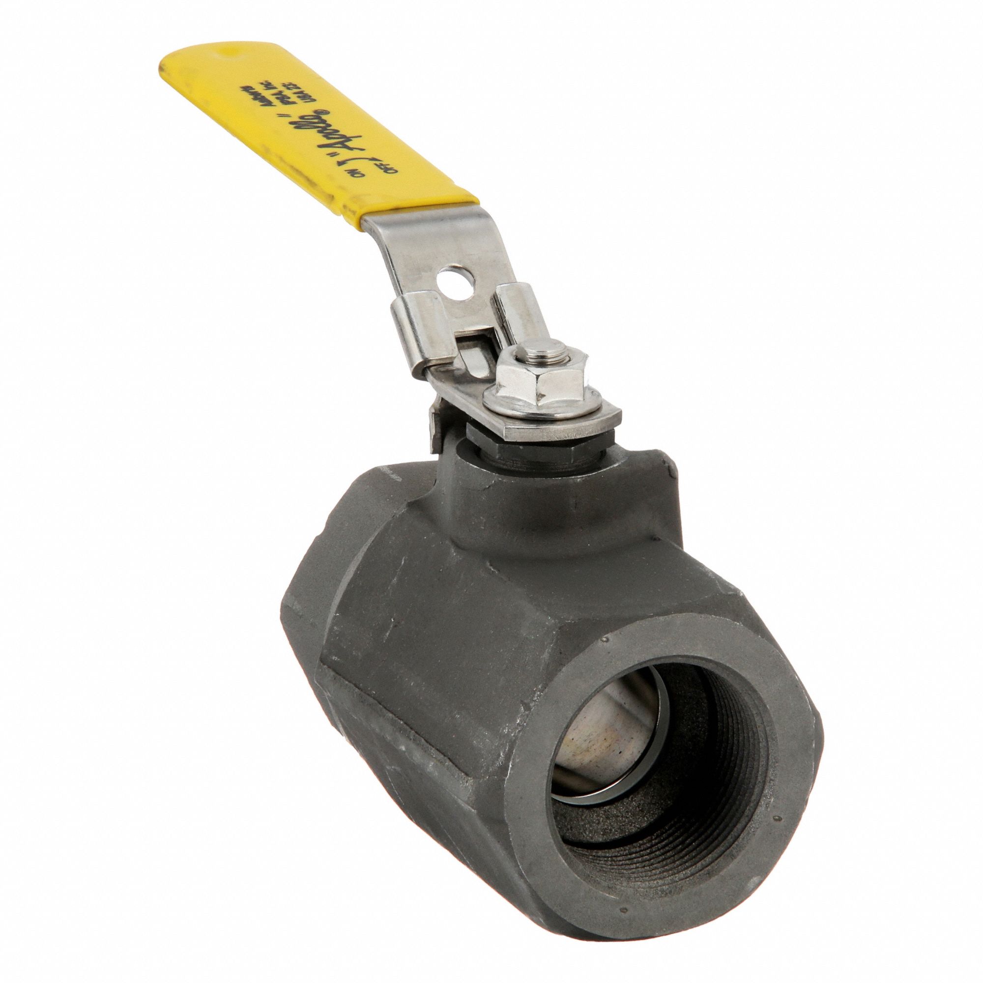 Manual Two-Way Ball Valve: 1 1/2 in, Steel, Straight, FNPT x FNPT, Std Port Ball Port