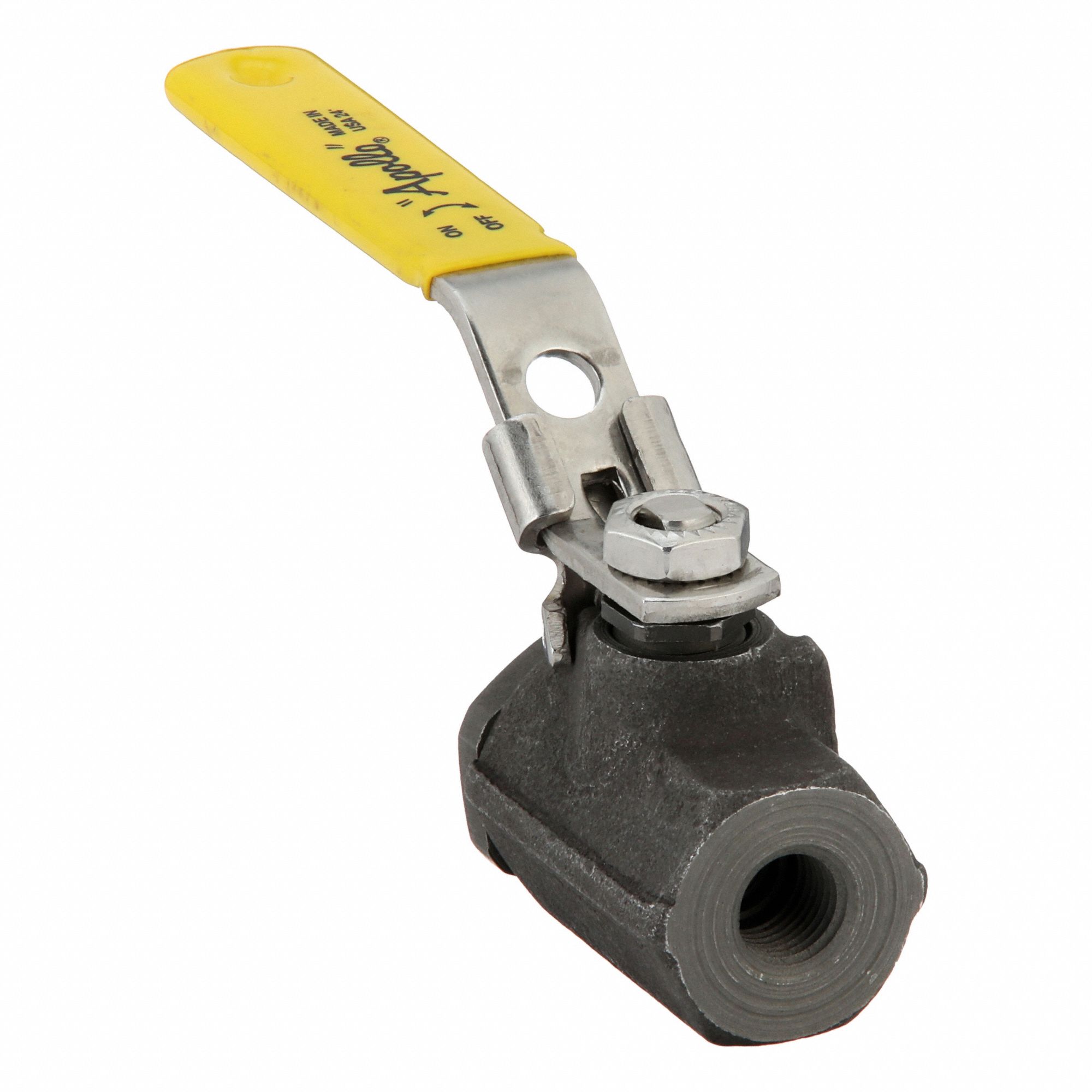 Manual Two-Way Ball Valve: 1/4 in, Steel, Straight, FNPT x FNPT, Std Port Ball Port