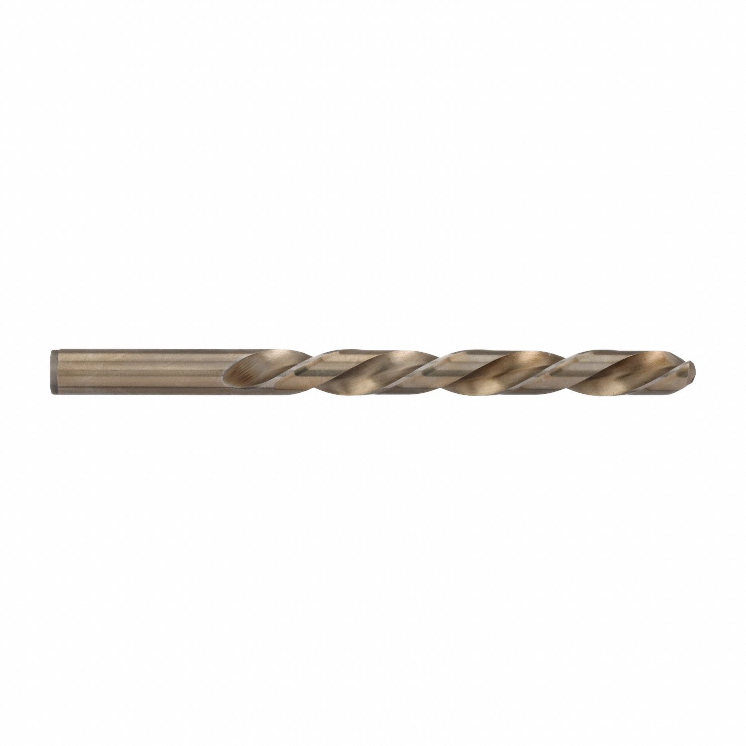Jobber Length Drill Bit: 3/8", 135° Split Point, Straw/Bronze Cobalt, Left Hand