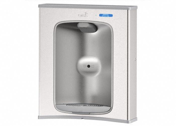 Bottle Filling Station: Sensor, 16 in Ht, 16 1/4 in Wd, Stainless Steel, Silver