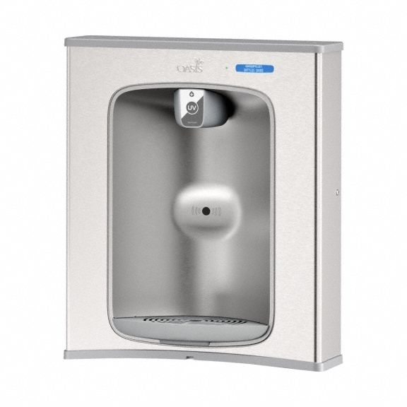 Bottle Filling Station: Sensor, 16 in Ht, 16 1/4 in Wd, Stainless Steel, Silver