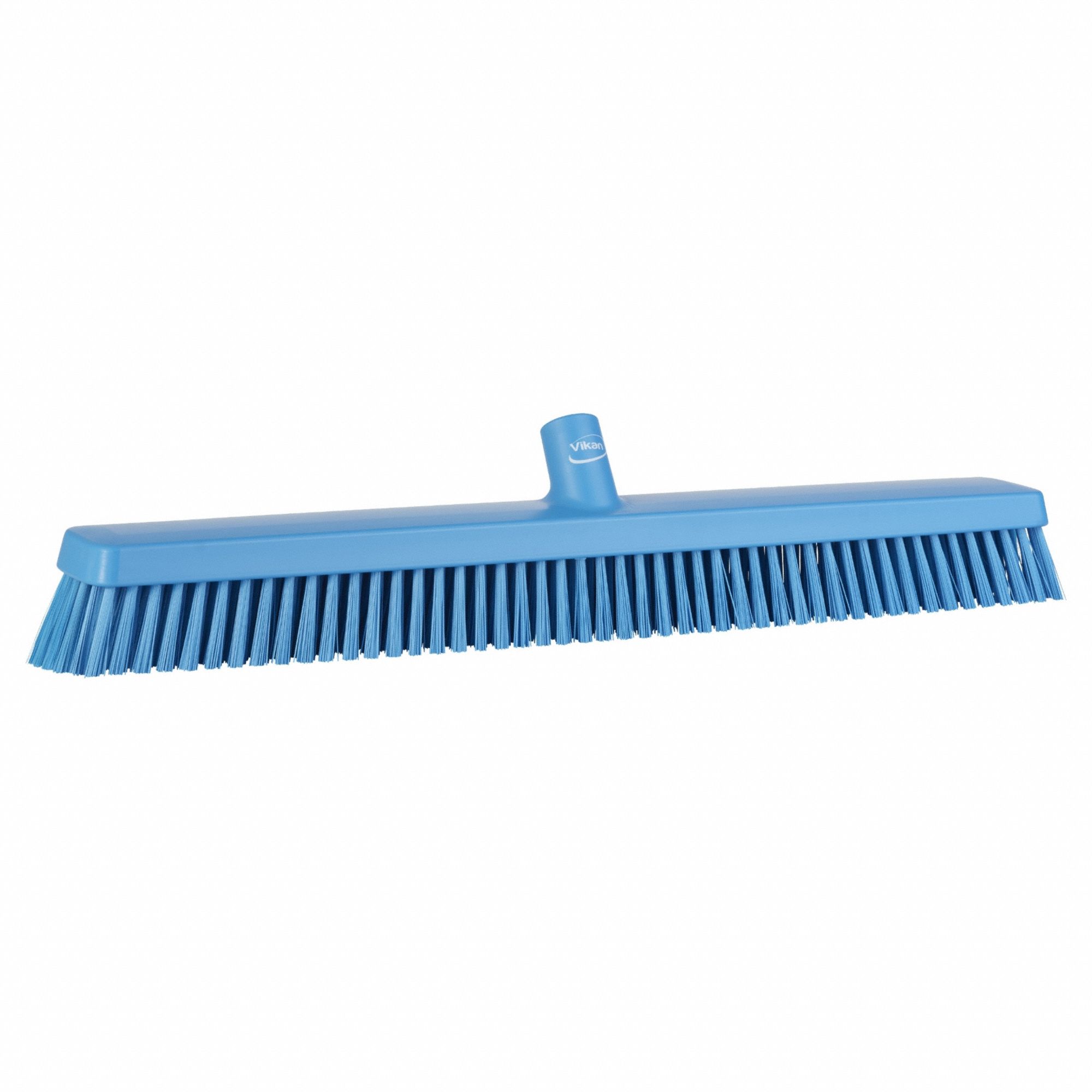 HEAVY-DUTY BROOM HEAD, THREADED, EUROPEAN, 24 IN SWEEP FACE, POLYESTER, BLUE