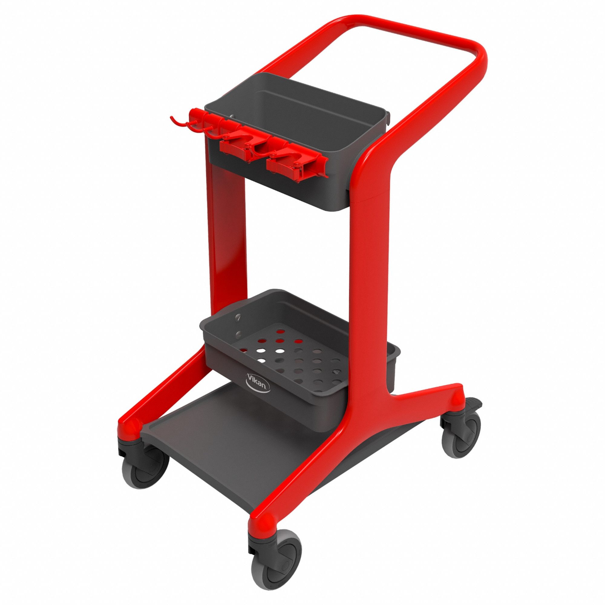 HYGO MOBILE CLEANING CART,RED