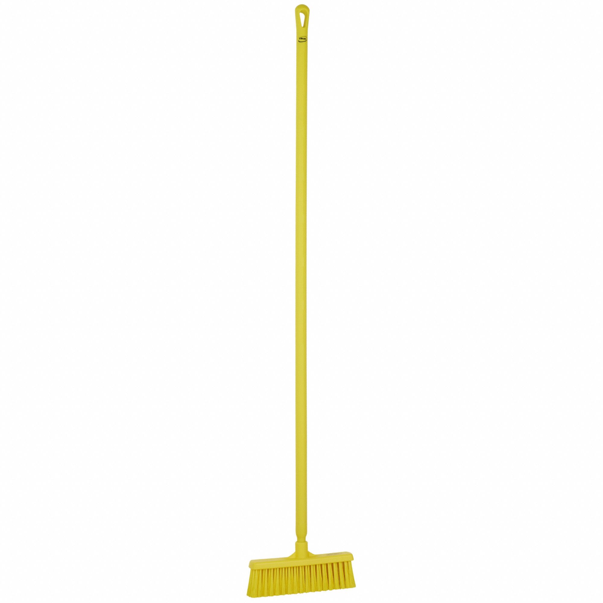 Push Broom: 12 in Sweep Face, Medium, Synthetic, Yellow Bristle, 3 1/8 in Bristle Lg