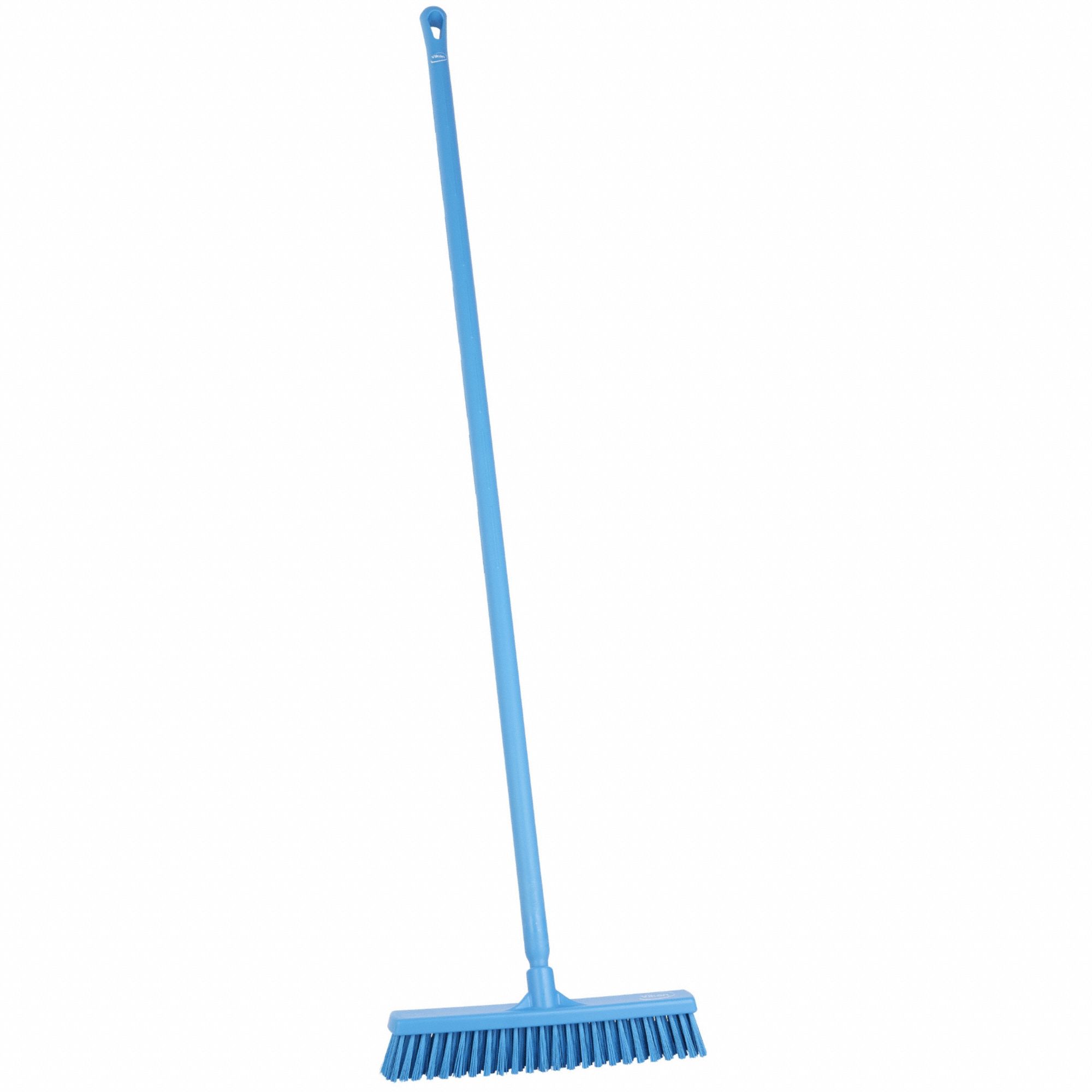 Push Broom: 16 in Sweep Face, Soft/Stiff Combo, Synthetic, Blue Bristle, 2 in Bristle Lg