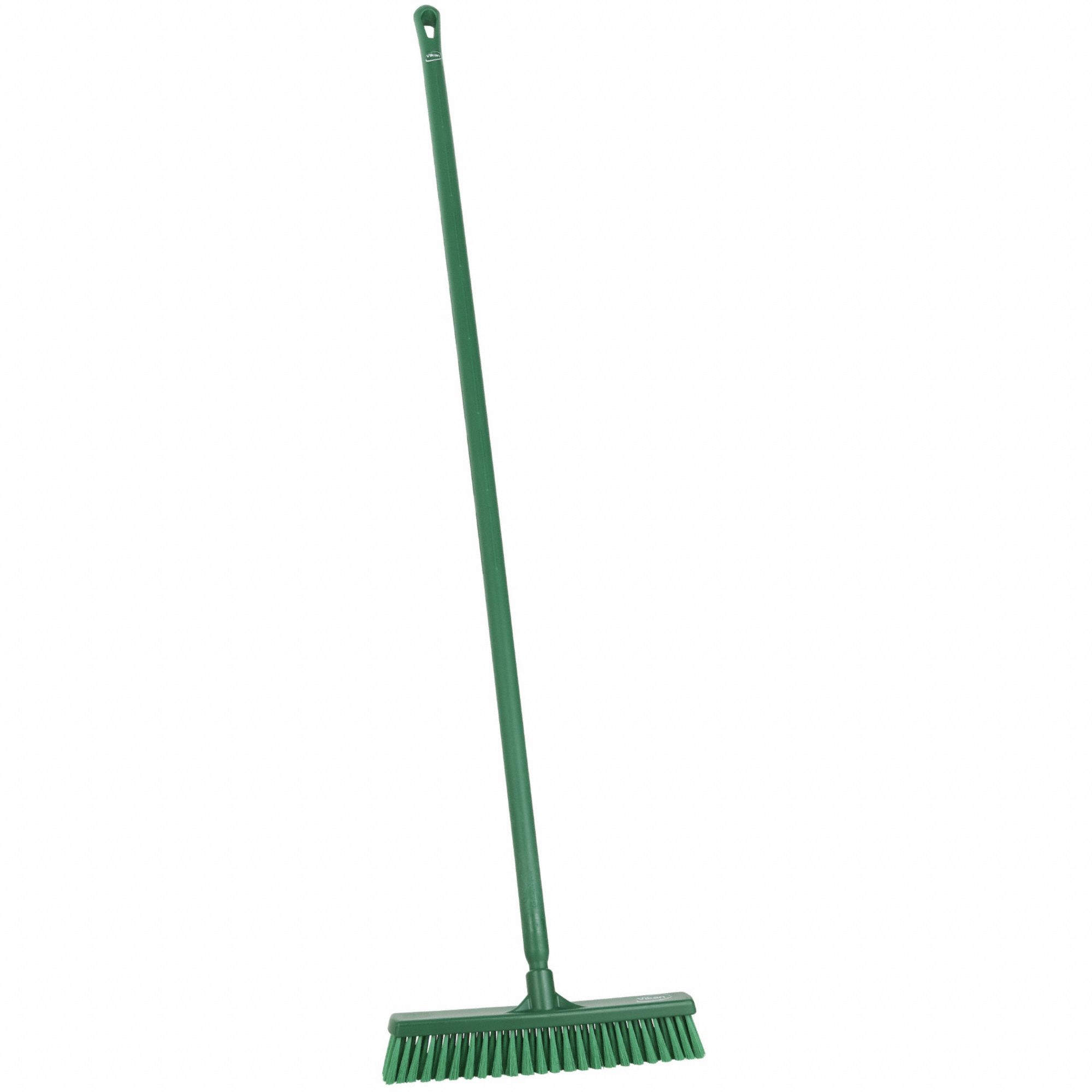 Push Broom: 16 in Sweep Face, Medium, Synthetic, Green Bristle, 2 3/8 in Bristle Lg