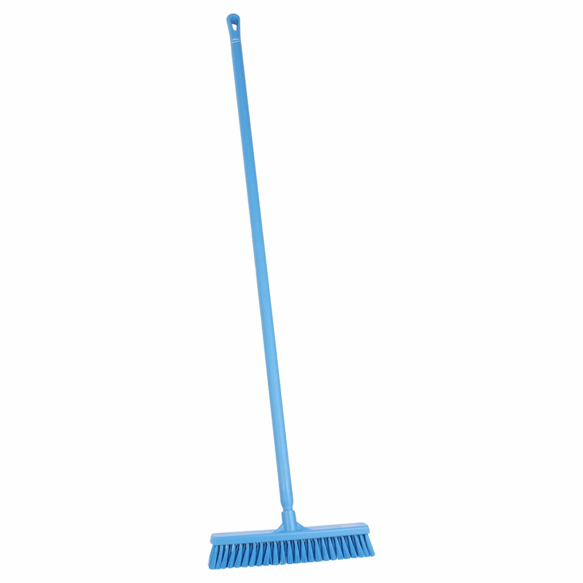 Push Broom: 16 in Sweep Face, Medium, Synthetic, Blue Bristle, 2 1/4 in Bristle Lg
