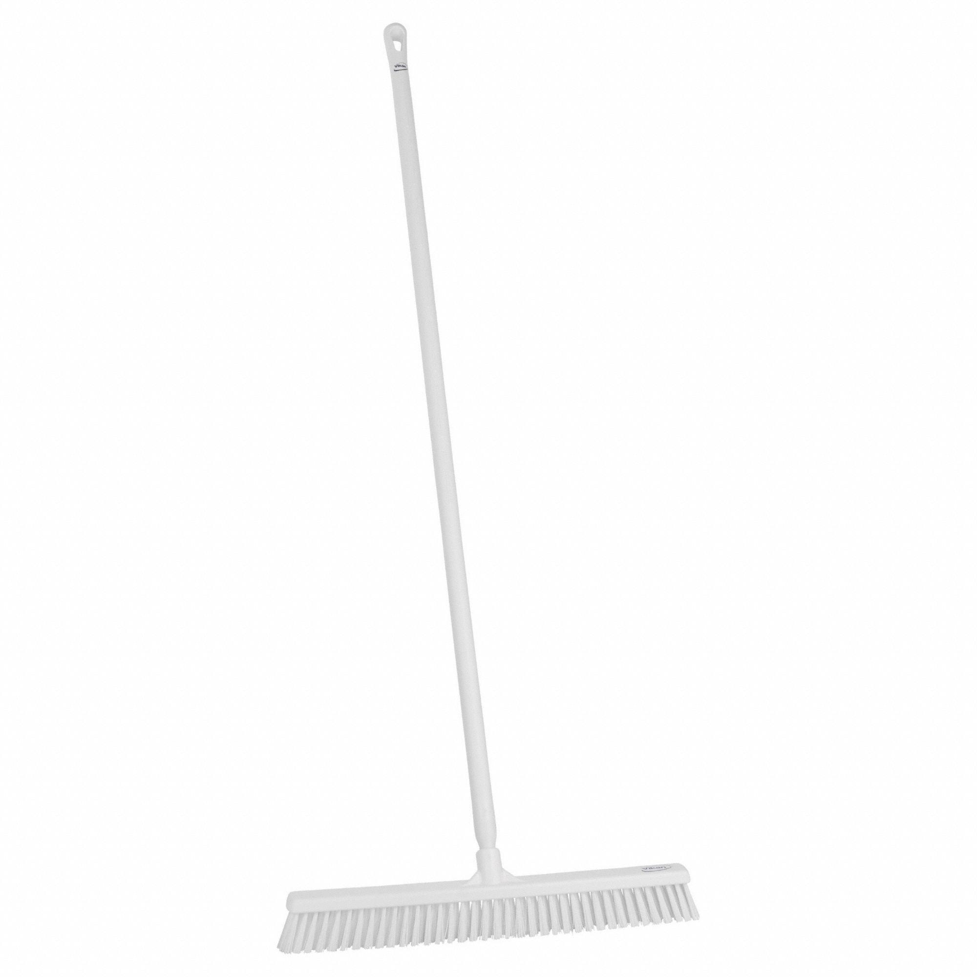Push Broom: 24 in Sweep Face, Soft/Stiff Combo, Synthetic, White Bristle, 2 3/8 in Bristle Lg