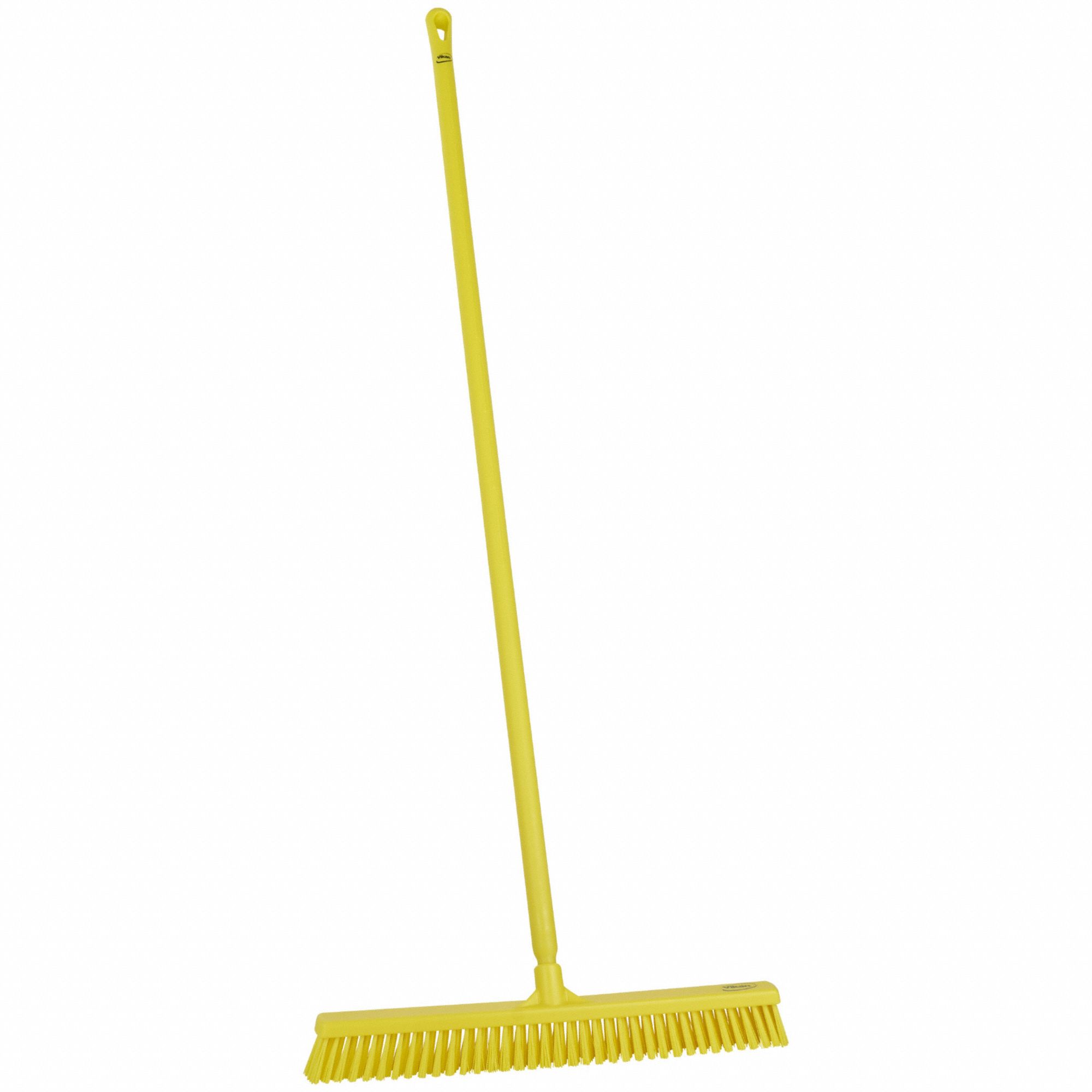 Push Broom: 24 in Sweep Face, Soft/Stiff Combo, Synthetic, Yellow Bristle, 2 3/8 in Bristle Lg