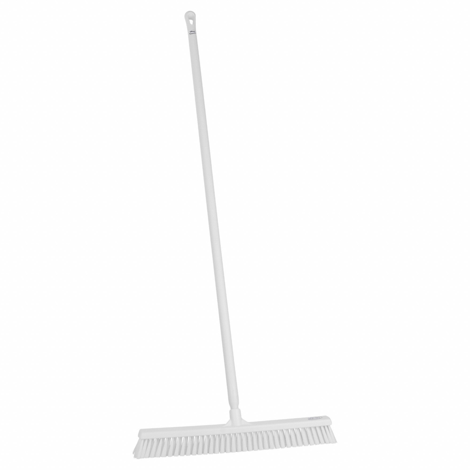Push Broom: 24 in Sweep Face, Soft, Synthetic, White Bristle, 2 1/4 in Bristle Lg