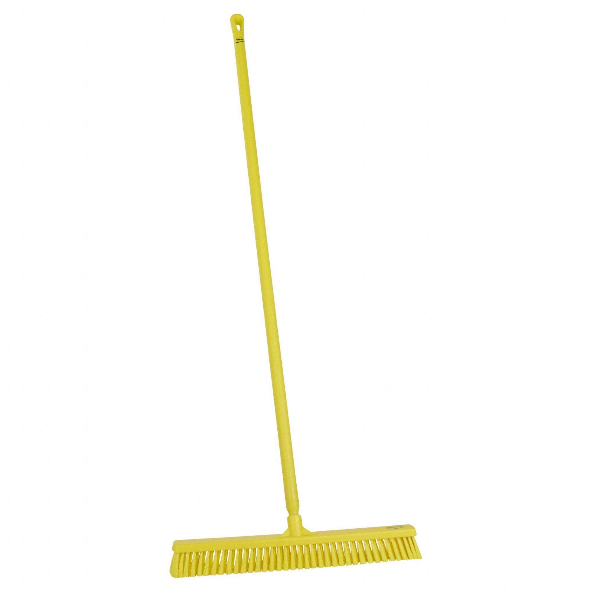 Push Broom: 24 in Sweep Face, Soft, Synthetic, Yellow Bristle, 2 1/4 in Bristle Lg