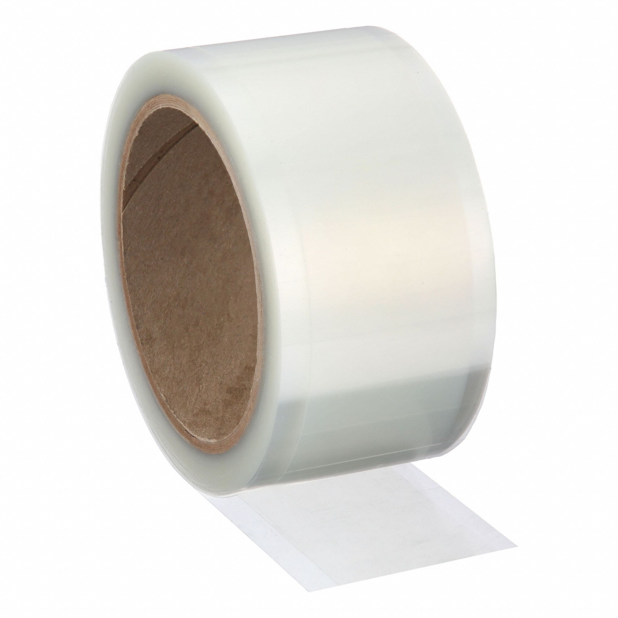 Film Tape: Square, 1 1/2 in Wd, 1 1/2 in Lg, 3 mil Thick, Transparent, Acrylic, 500 PK