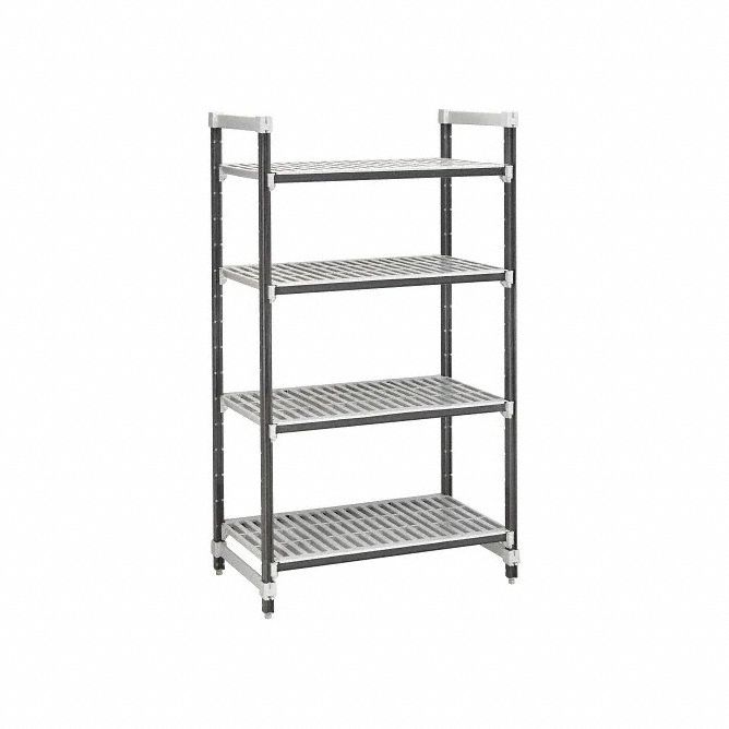 Shelving Unit: Elements Xtra, Starter, 4 Shelves, Vented, 72 in Ht, 21 in Dp, 36 in Lg