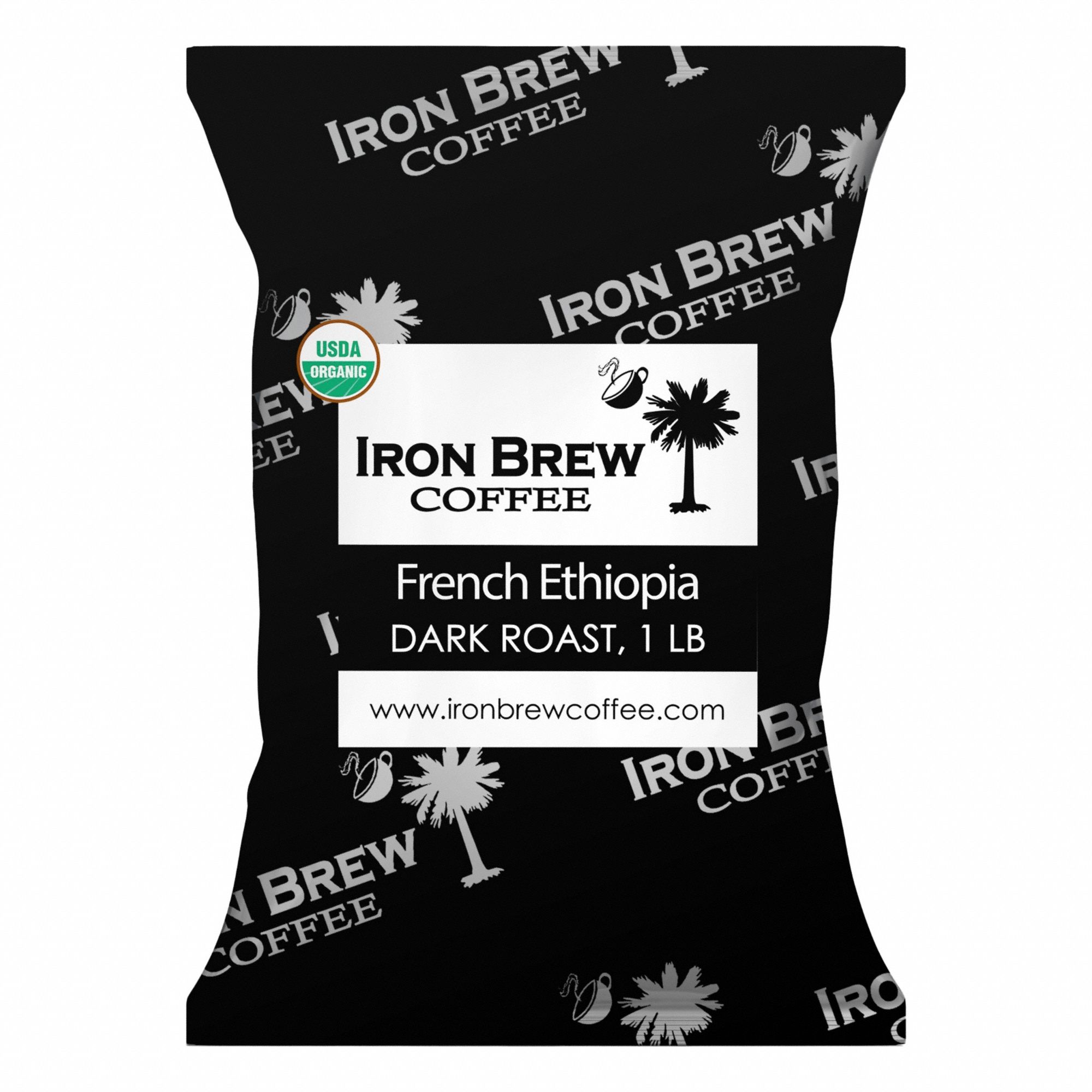 Coffee: Dark Ethiopia, Bag Beverage Pack, Dark, Caffeinated, Ground, 1 lb Pack Wt