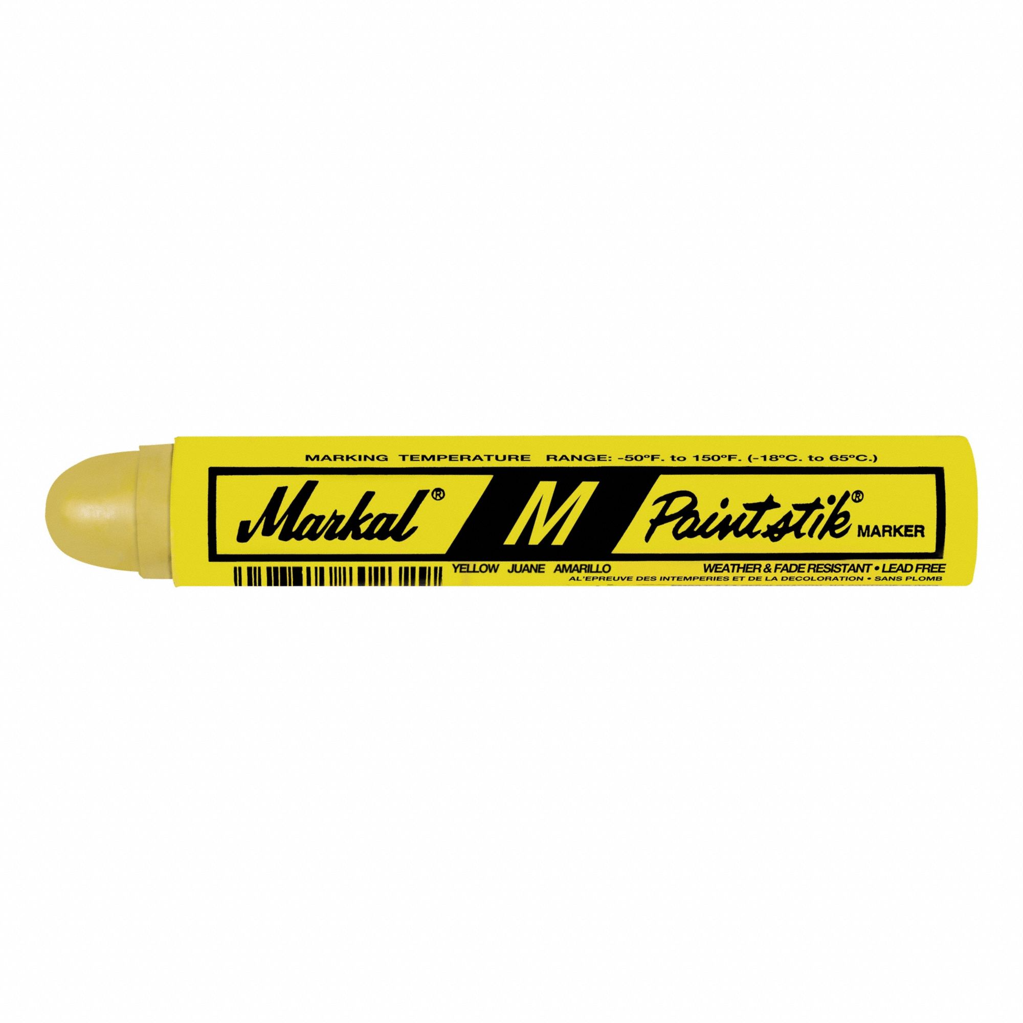 Marking Crayon: Yellow, Paper, -50°F – 150°F Surface Temp Range, 12 PK