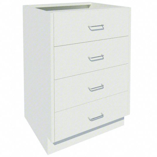 Base Cabinet: 35 1/8 in Overall Ht, 22 in Overall Dp, 24 in Overall Wd, Steel, 4 Drawers, 0 Shelves