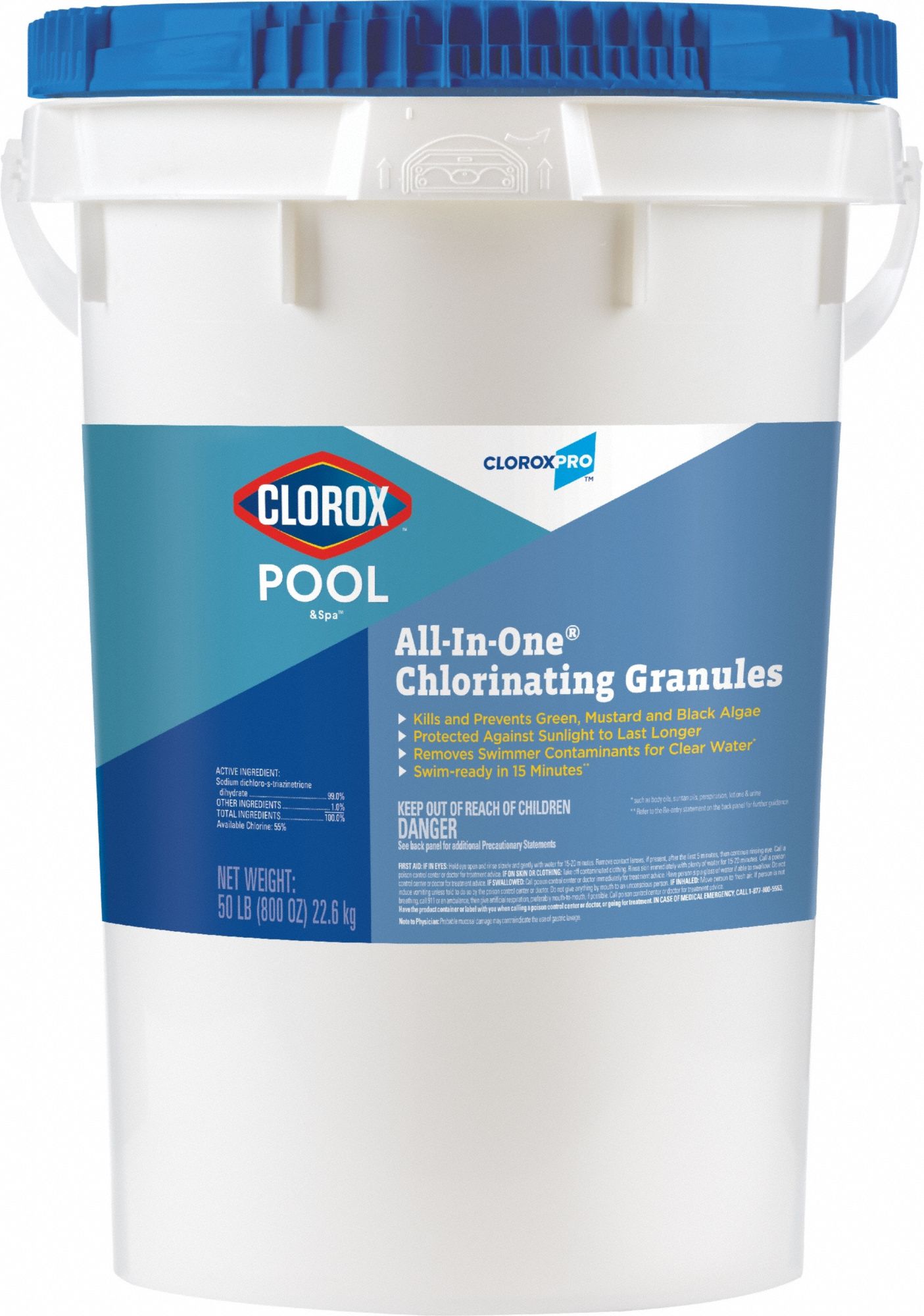 CLOROXPRO, Pellets, Bucket, Chlorine 819P8991050CLP Grainger