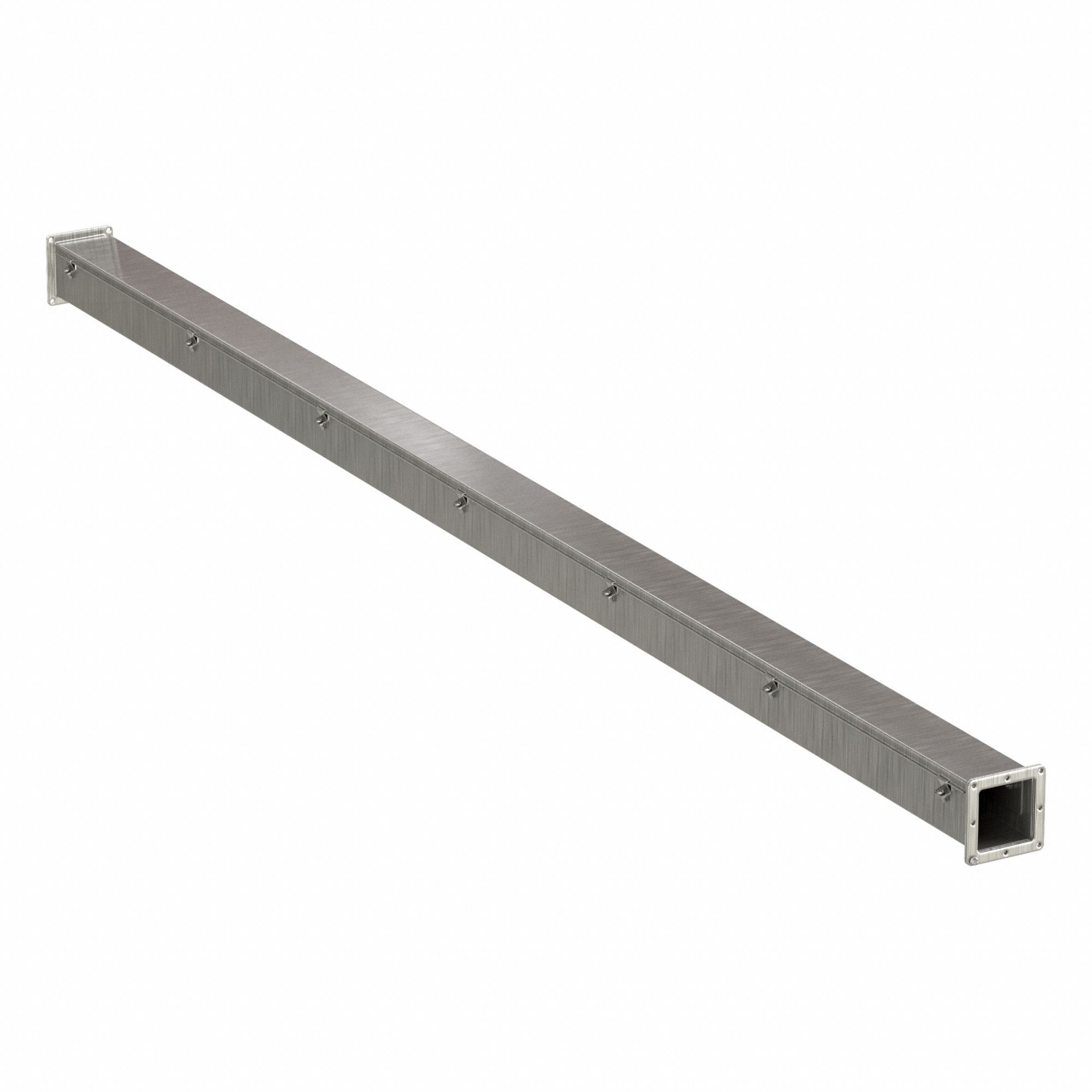 Straight Section Wireway: 4 in Wd, 4 in Ht, 120 in Lg, Stainless Steel
