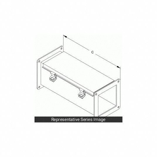 HAMMOND MANUFACTURING, 6 in Wd, 6 in Ht, Straight Section Wireway ...