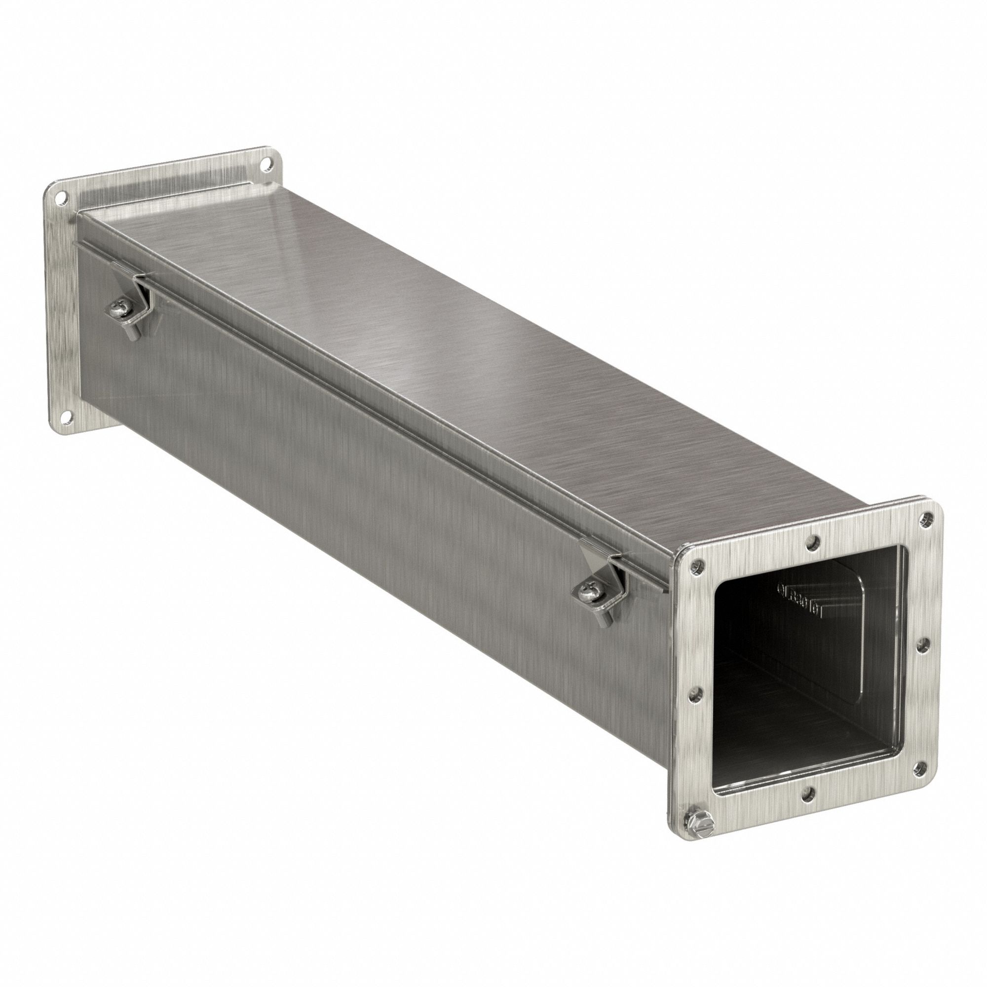 Straight Section Wireway: 4 in Wd, 4 in Ht, 24 in Lg, Stainless Steel