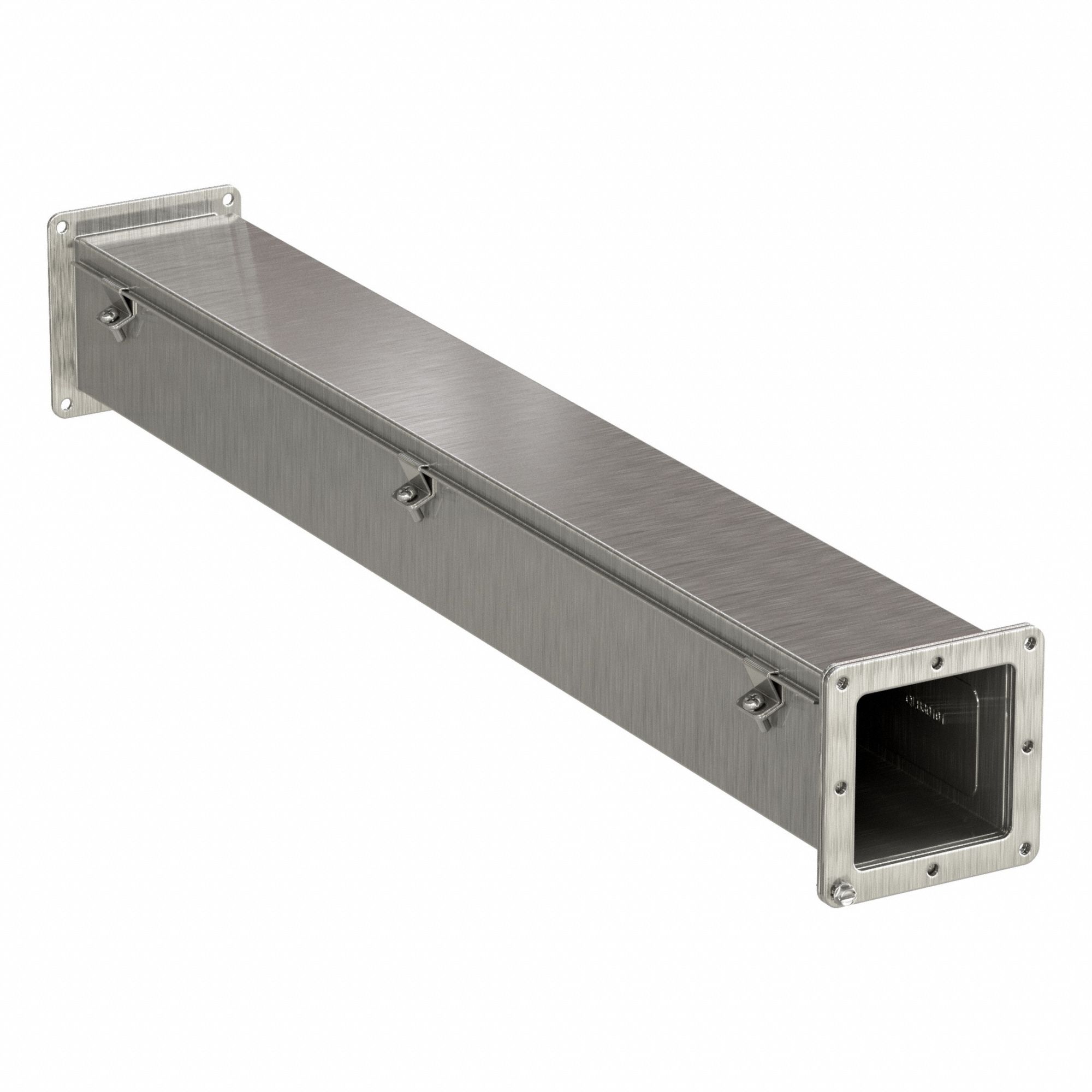 Straight Section Wireway: 4 in Wd, 4 in Ht, 36 in Lg, Stainless Steel