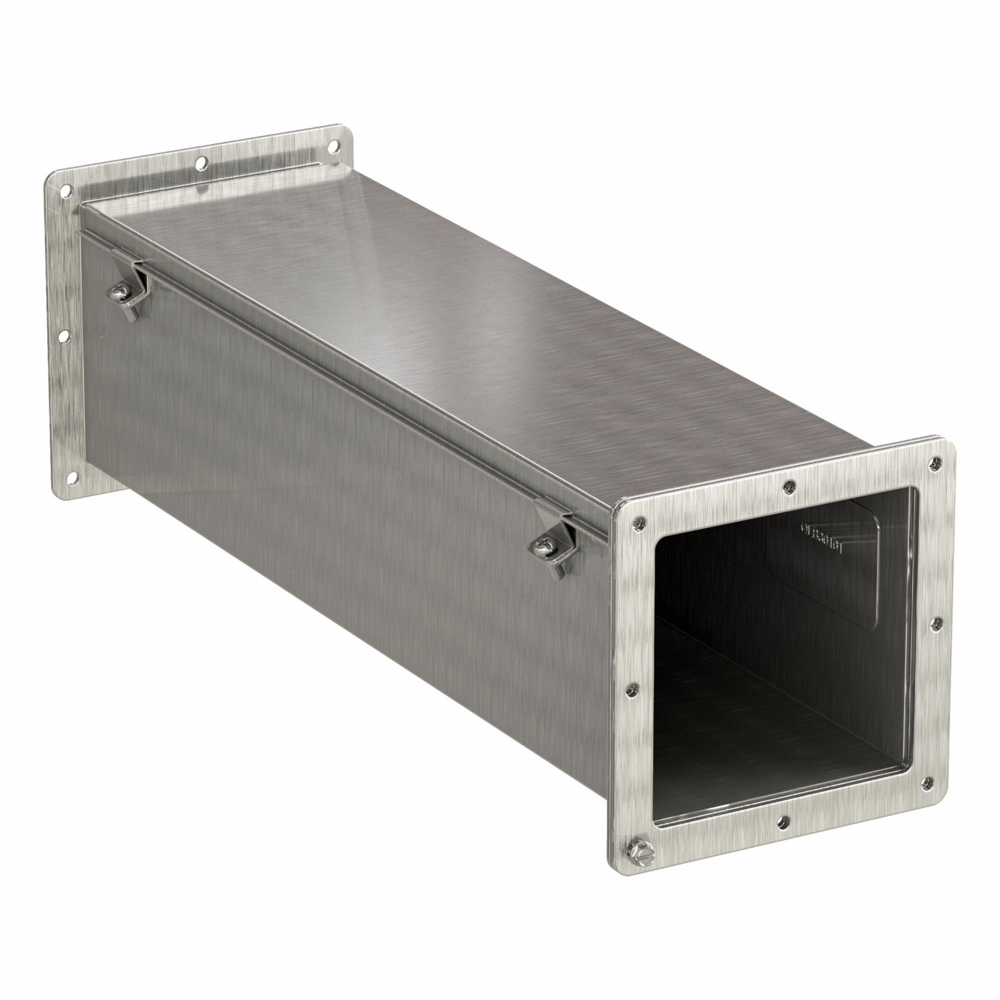 Straight Section Wireway: 6 in Wd, 6 in Ht, 24 in Lg, Stainless Steel