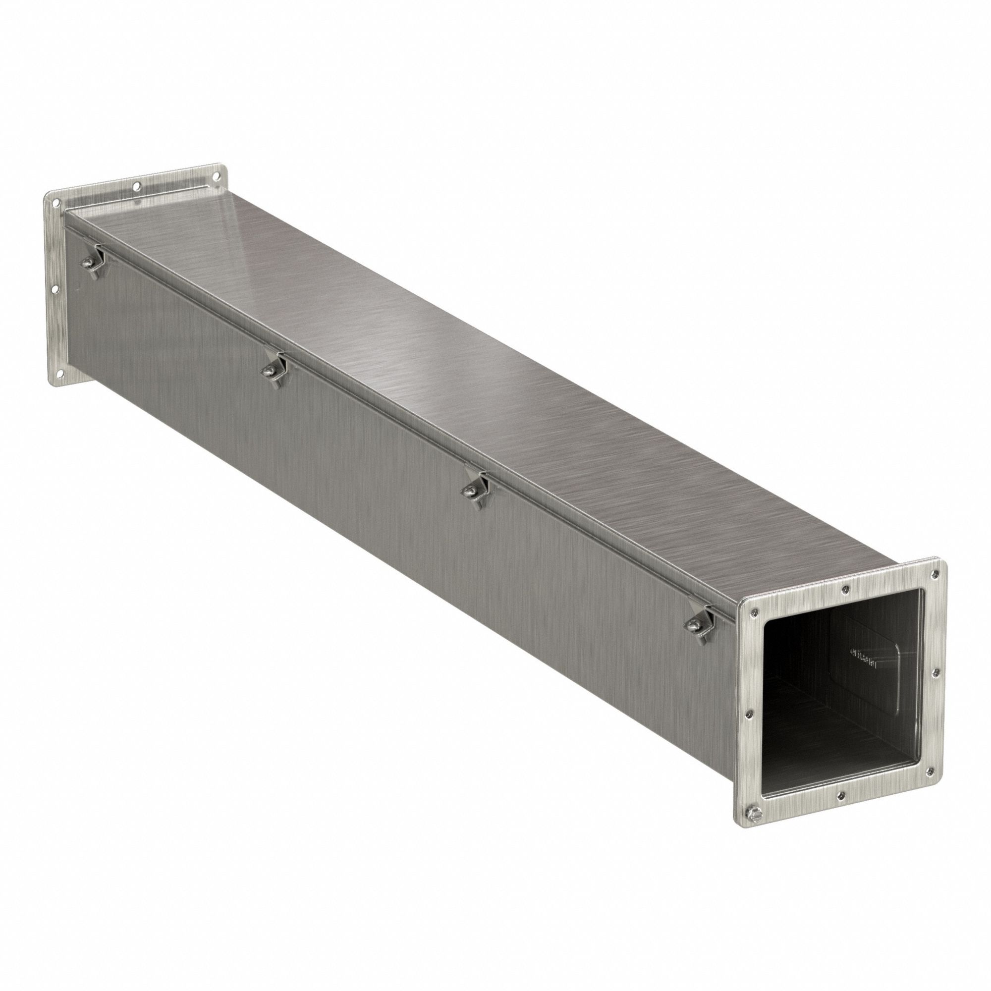 Straight Section Wireway: 6 in Wd, 6 in Ht, 36 in Lg, Stainless Steel