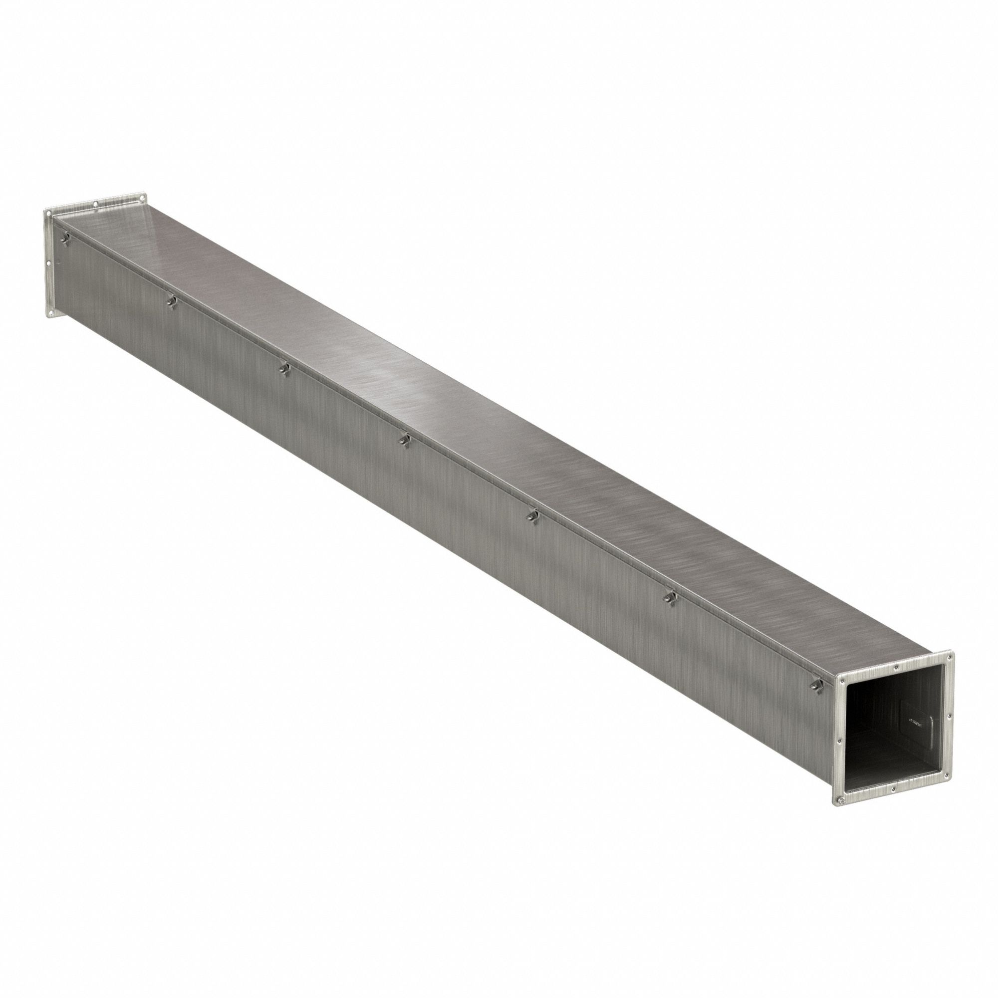 Straight Section Wireway: 8 in Wd, 8 in Ht, 120 in Lg, Stainless Steel