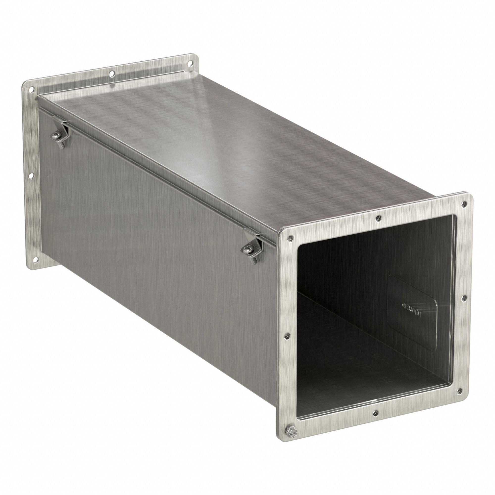 Straight Section Wireway: 8 in Wd, 8 in Ht, 24 in Lg, Stainless Steel