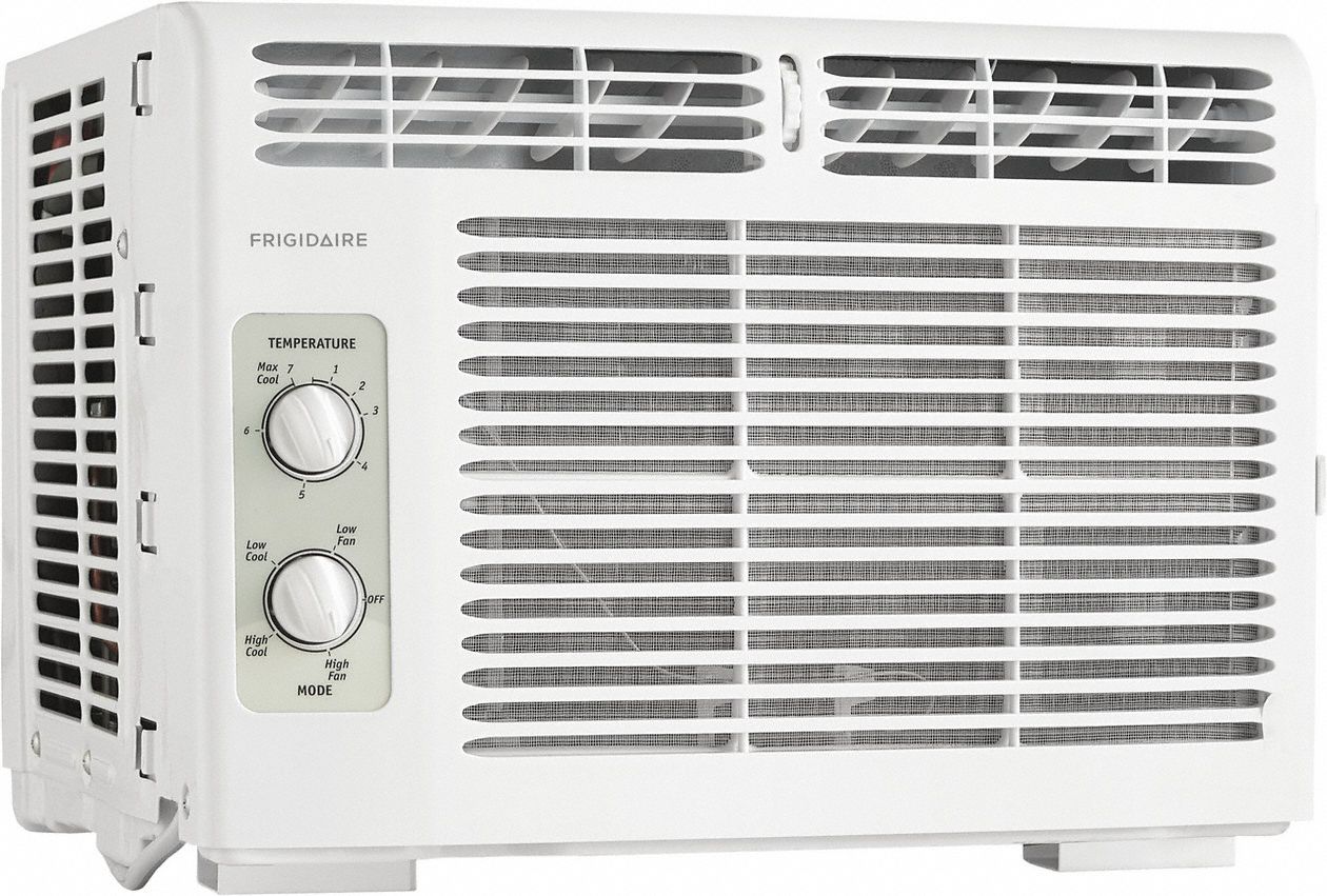 Window Air Conditioner: 100 sq ft – 150 sq ft, 5, 000 BtuH, 115V AC, 5-15P, Cooling Only